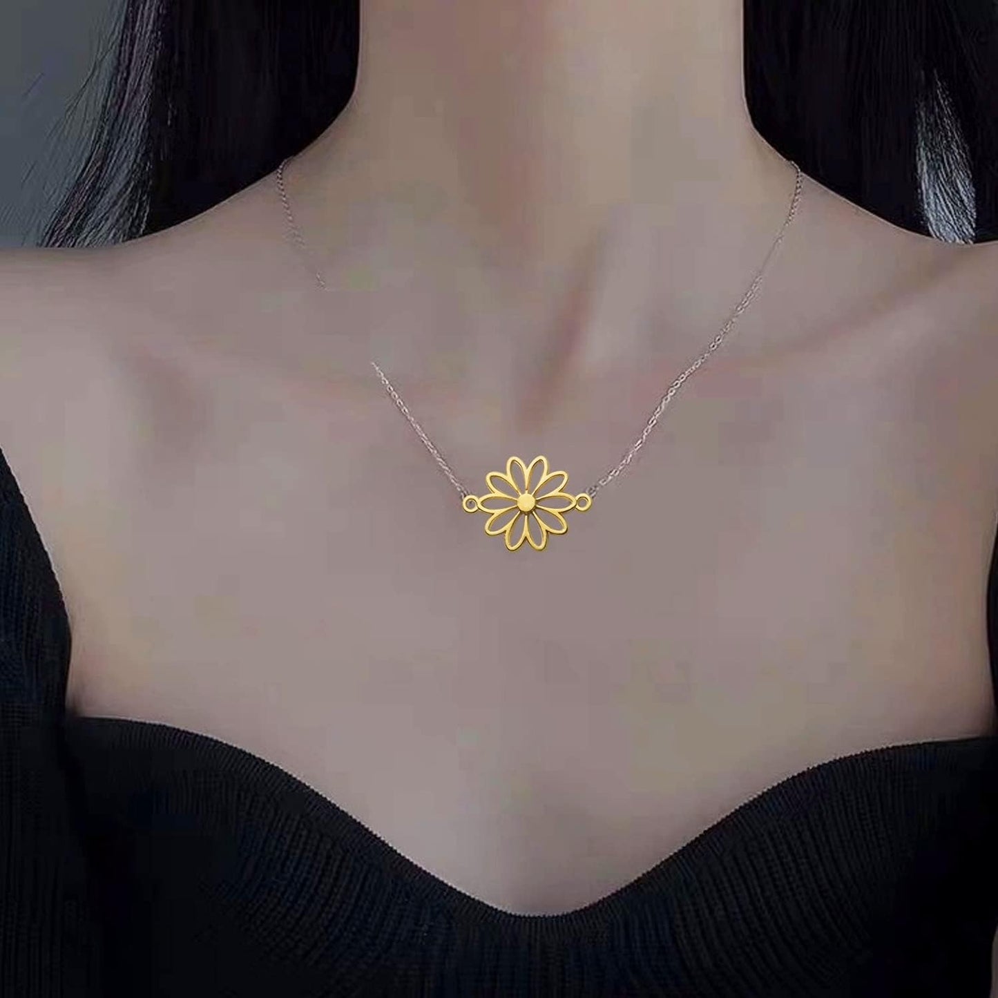 50pcs Flower Jewelry Connectors - Alloy Pendants, 5 Styles for DIY Necklace & Bracelet Making