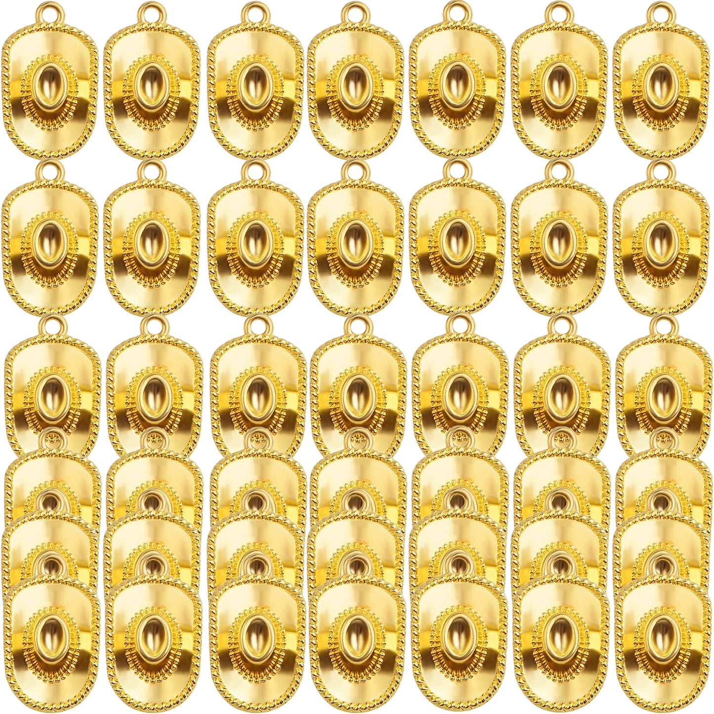 42pcs Alloy Western Cowboy Hat Pendant Charms Antique Tibetan Cowboy Hat Shape Charms Craft Supplies for DIY Bracelet Necklace Keychains Jewelry Making, 7 Colors