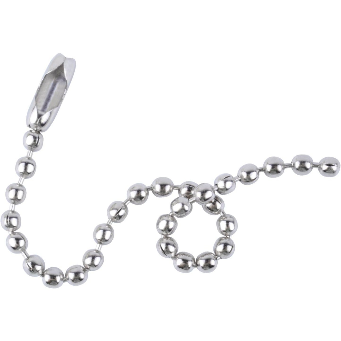 200 Pieces Ball Bead Chains Bead Connector Clasp 2.4 mm Diameter Keychain Tag Key Rings 100mm Long