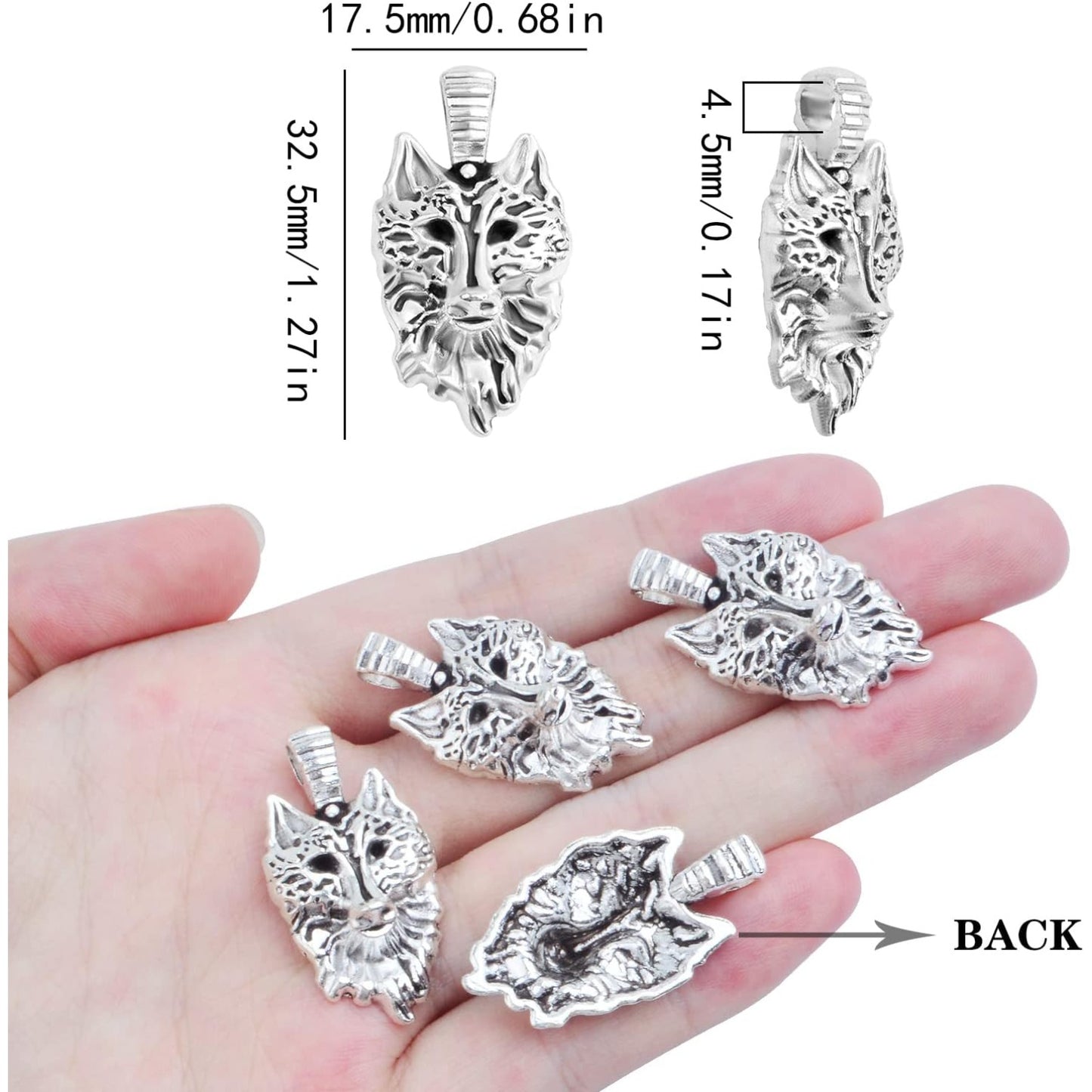 30pcs Antique Silver Wolf Head Charms Tibetan Alloy Wolf Head Sign Pendants Vintage Animal Dangle Charms for DIY Necklace Bracelet Earrings Jewelry Making Supplies