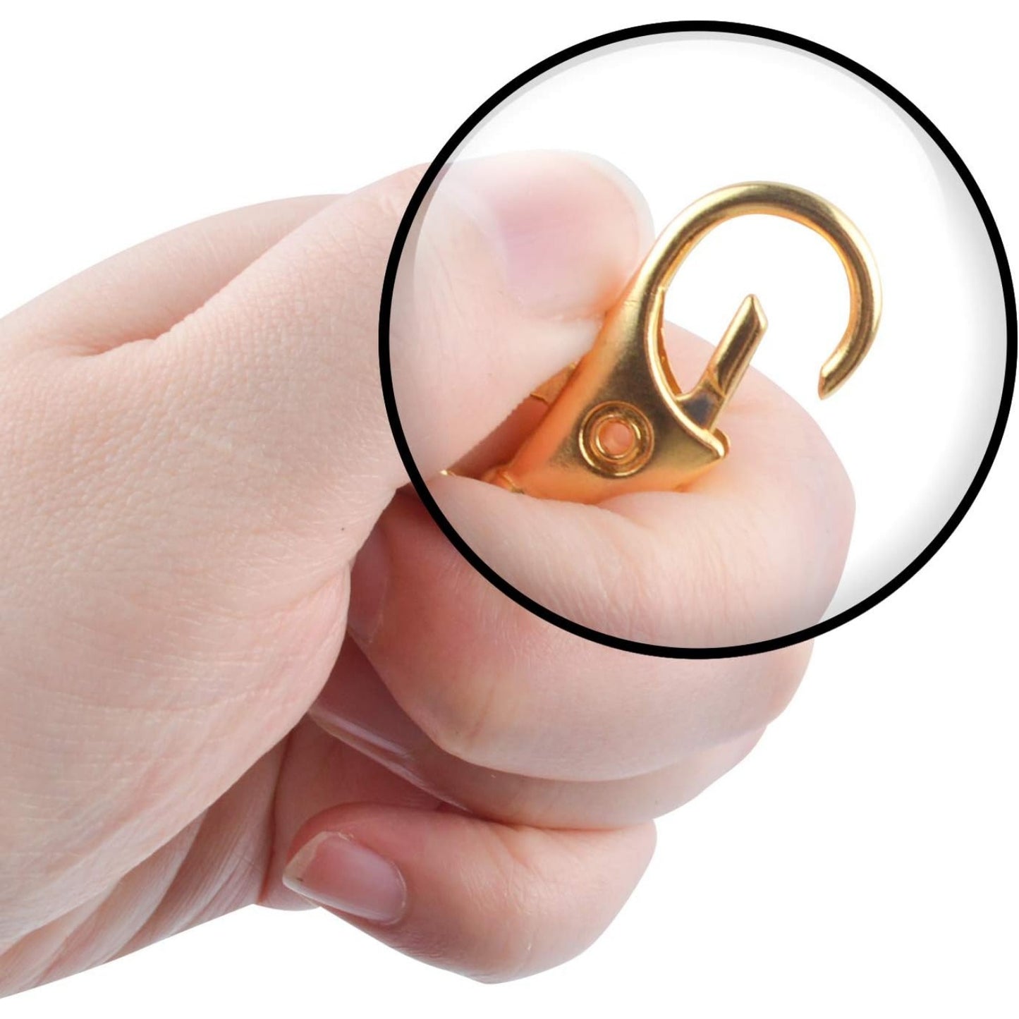 50 Pieces Metal Swivel Clasps Lanyard Snap Hook Lobster Claw Clasp and Key Rings Keychain with 11mm Screw Eye Pins