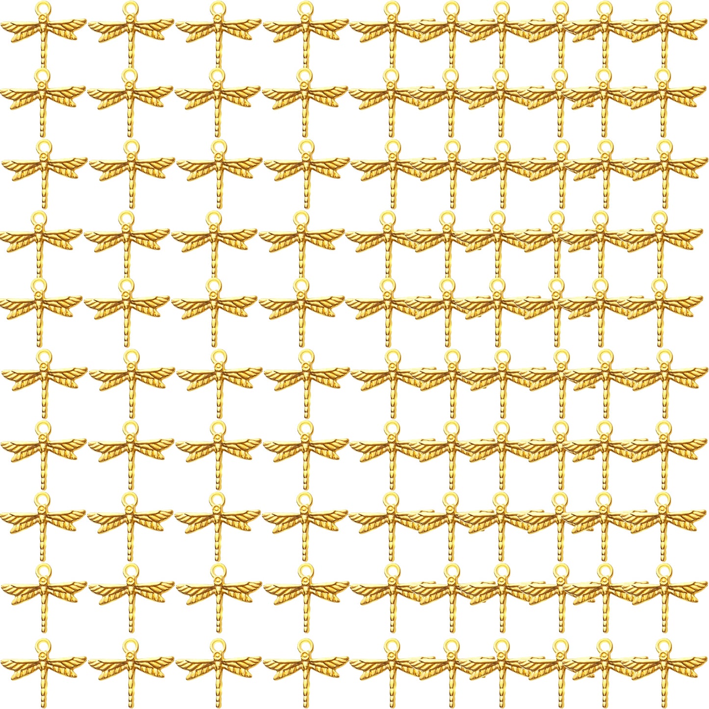 100pcs Dragonfly Charm Pendants Alloy Insects Charms Dragonfly Bead Charms for DIY Earrings Necklace Bracelet Jewelry Findings Making Accessory and Crafting,5 Colors