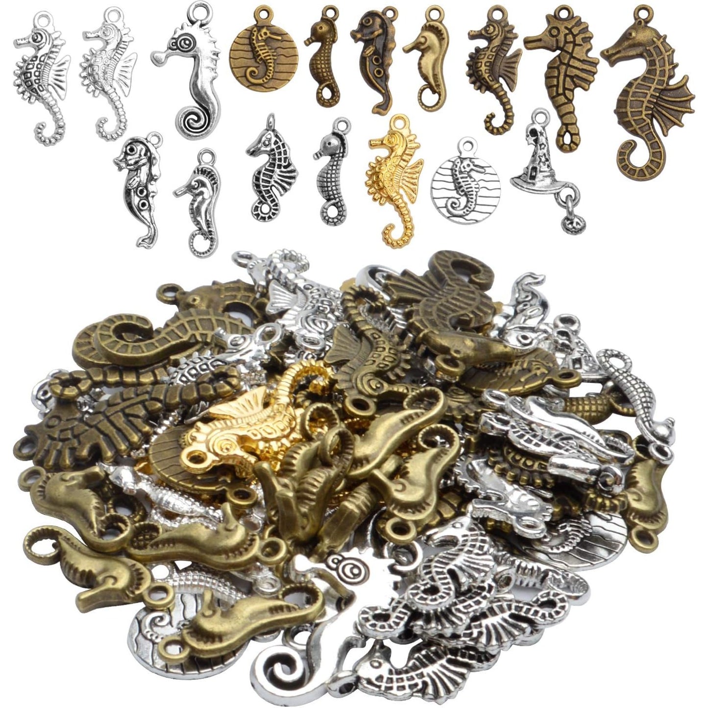 100g Seahouse Charms Alloy Ocean Animal Charms Seahouse Charm Pendants for DIY Earrings Bracelet Jewelry Crafts Making Accessories