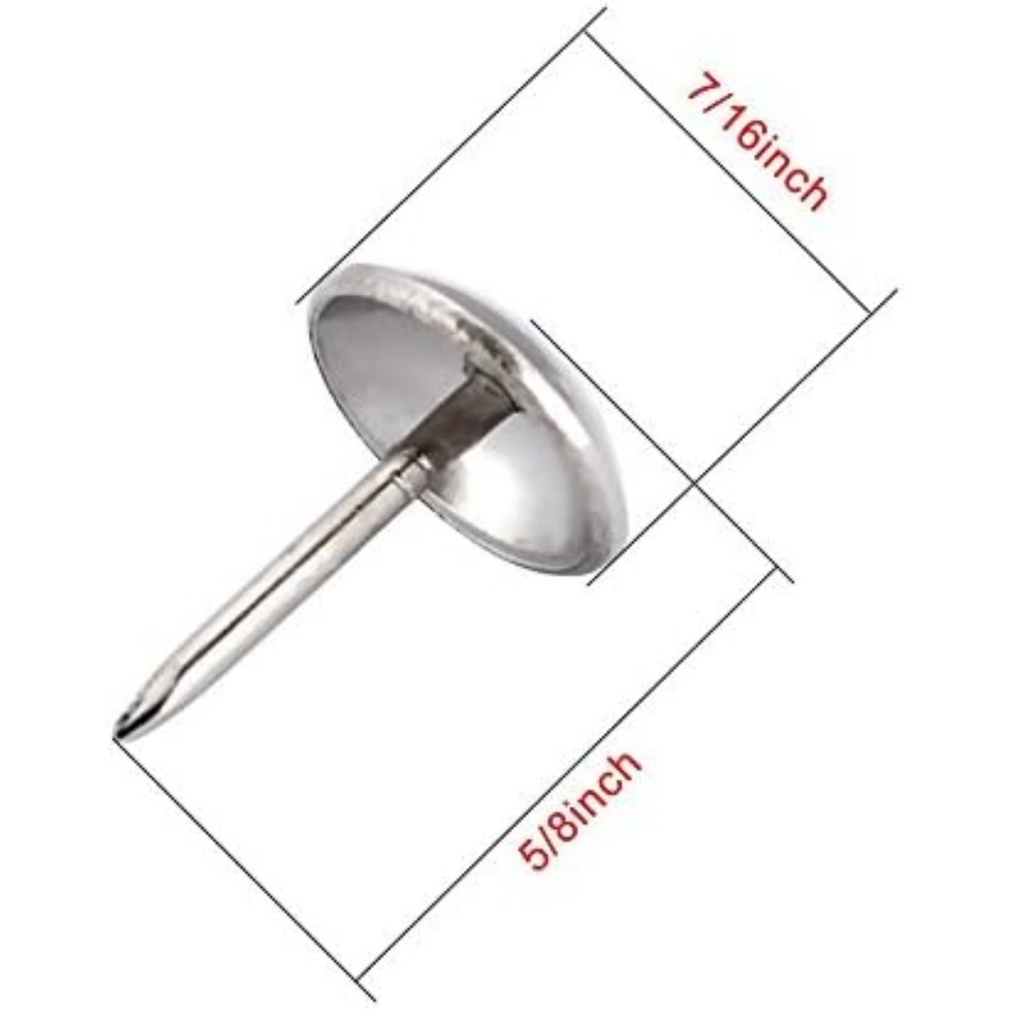BronaGrand 100 Pieces Upholstery Tacks Furniture Nails Pins, 7/16 Inch (Silver)
