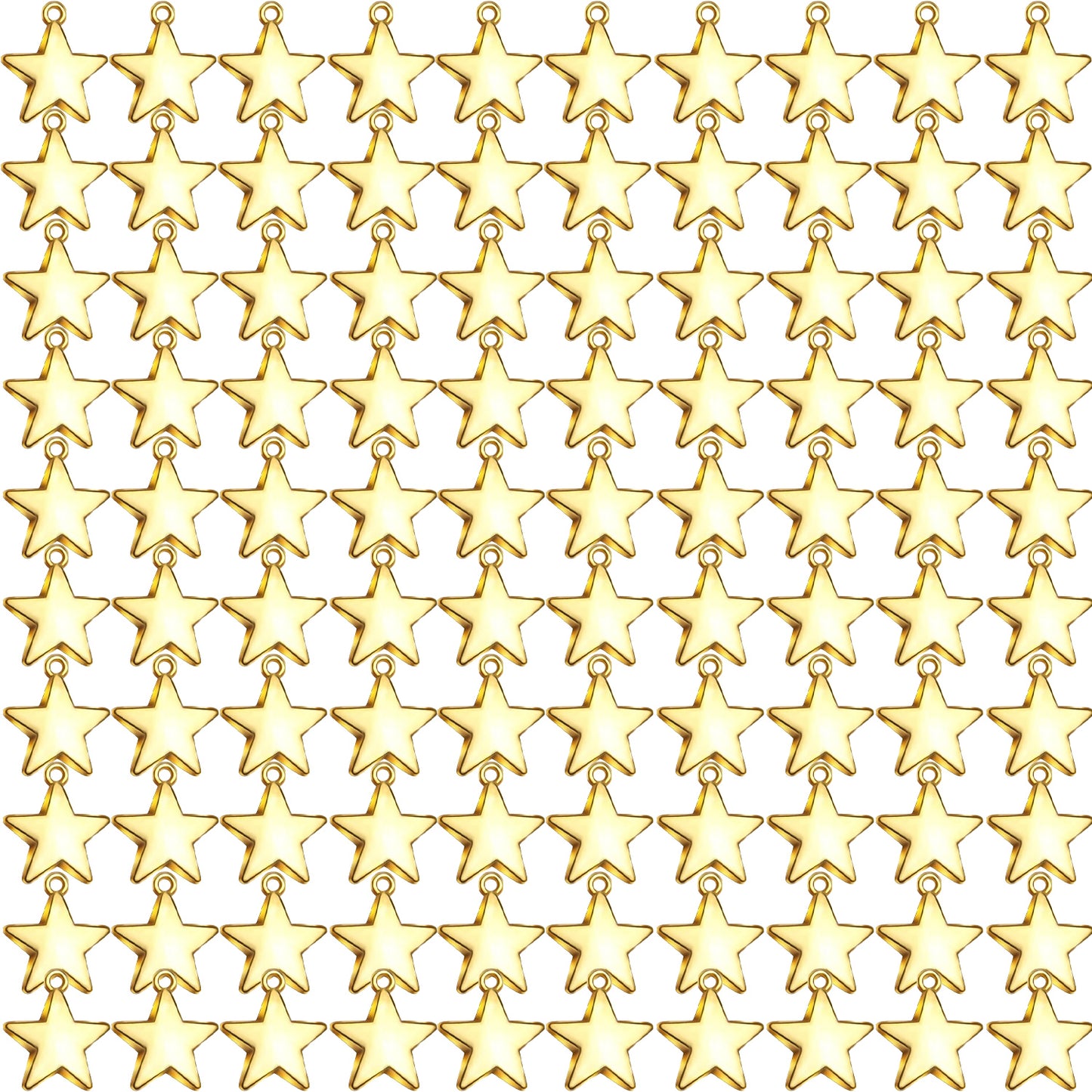 Star Pendant Charms, 100pcs Mini Five-Pointed Star Charms Tibetan Style Blank Stamping Star Shape Pendant for DIY Jewelry Making Crafting, Golden and Antique Silver, 11x10x4mm