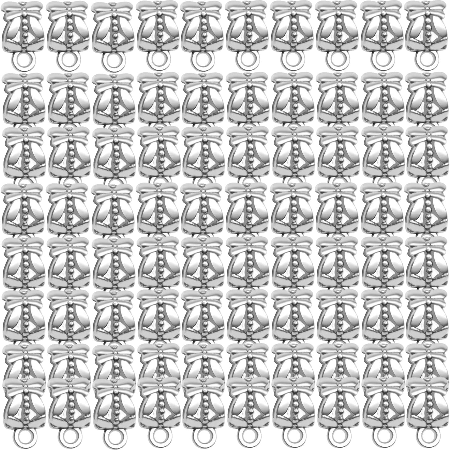 80pcs Antique Tibetan Bail Beads Tube Beads Spacer Rondelle Connectors for Pendant Jewelry Making Crafts, Mixed Colors