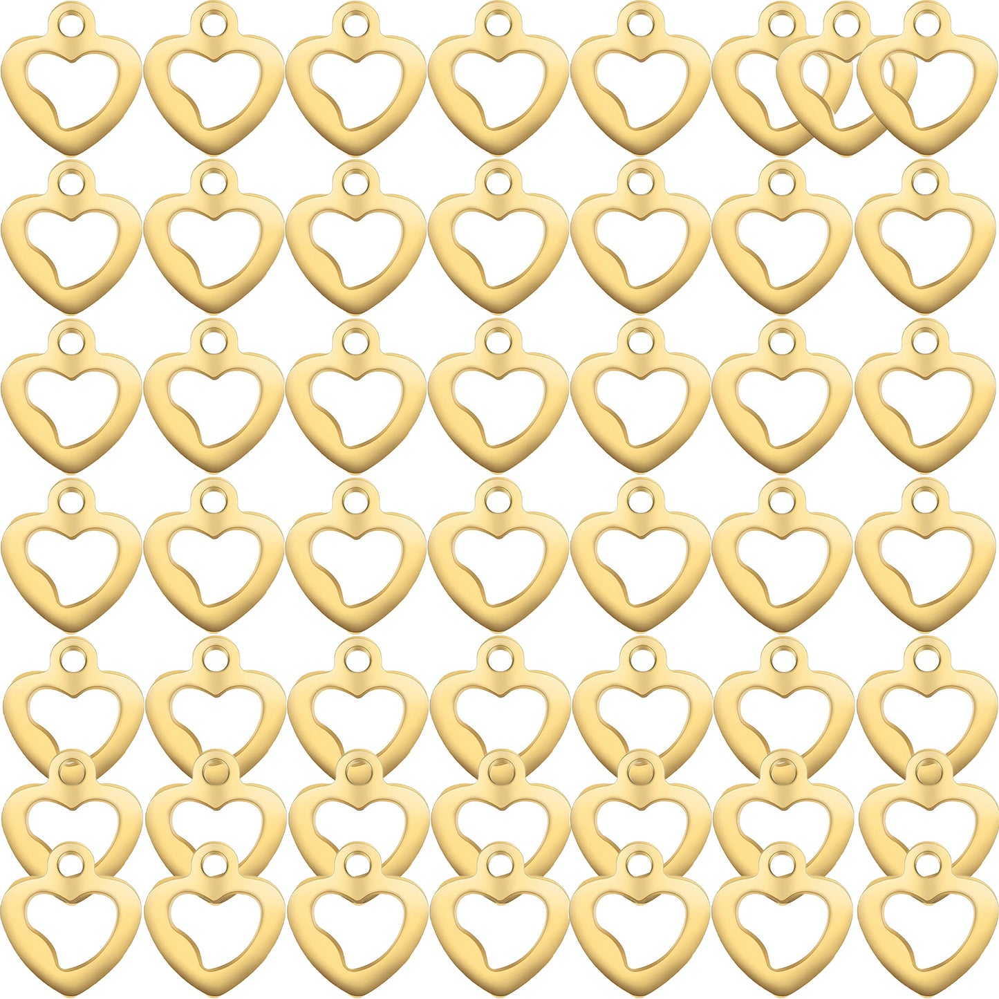 40pcs Hollow Heart Shape Pendant Charms Stainless Steel Tiny Love Charms Craft Supplies for DIY Necklace Bracelet Keychains Jewelry Making Findings, 2 Colors