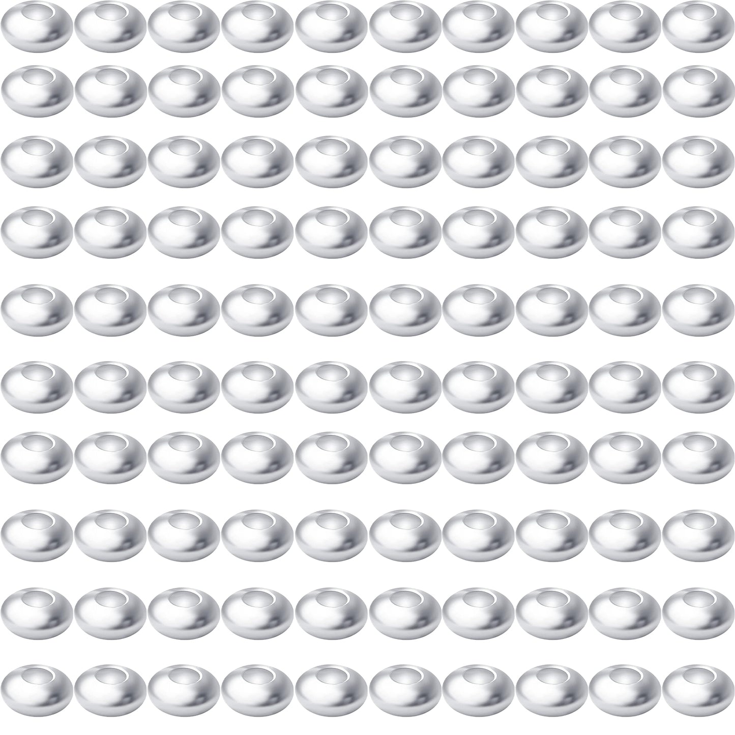 100pcs Round Spacers Beads Brass Rondelle Spacer Bead Loose Bead Spacers Charm Beads for DIY Jewelry Bracelet Necklace Crafts Making Accessory,Gold and Silver