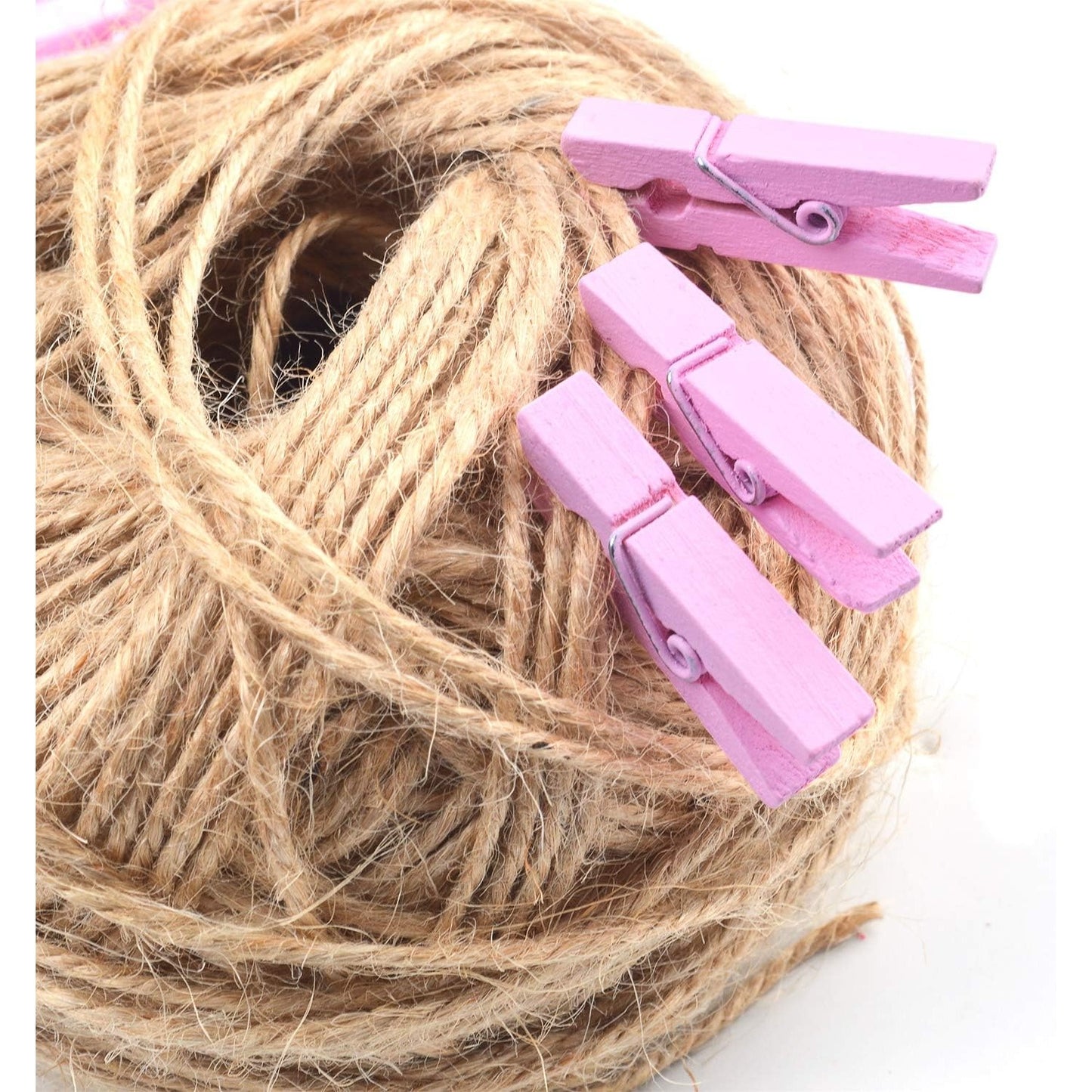 100pcs Mini Pink Wooden Utility Paper Clip, Clothespins Clip, Clothes Line Clips,Photo Clips