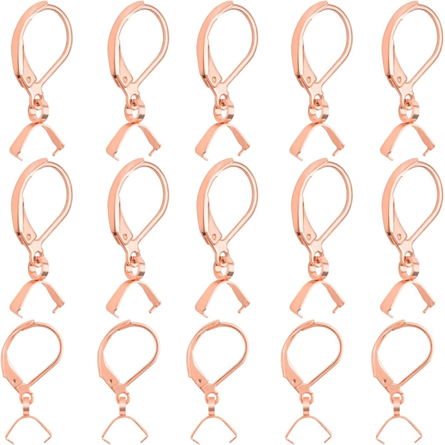 20pcs Stainless Steel D-shaped Earring Hooks Hypoallergenic Leverback Ear Wires Hooks with Pinch Bail Clasps Earring Supplies for DIY Dangle Jewelry Making, 5 Colors