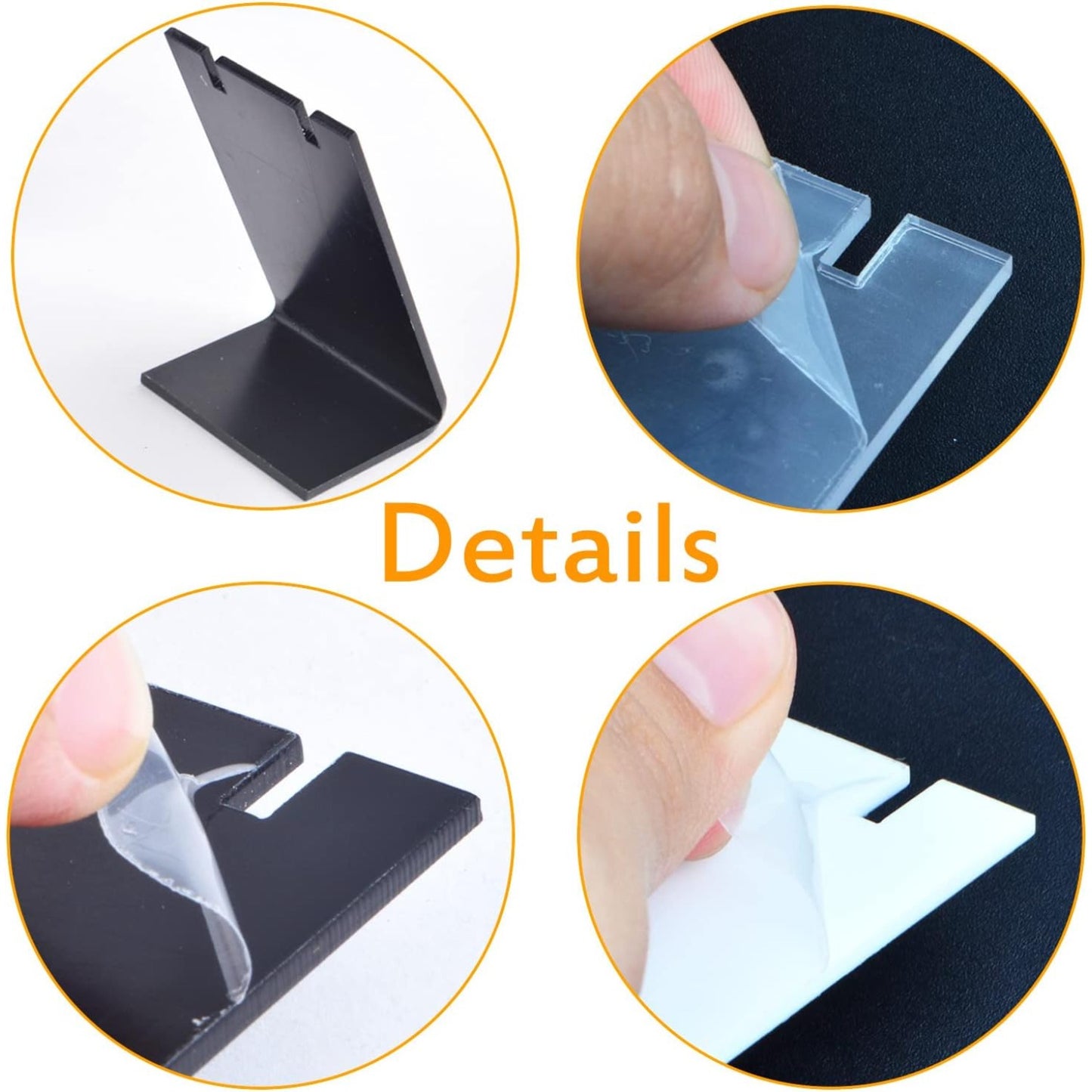 6pcs Acrylic Earring Holders Single Pair L-Shape Jewelry Displays Stand Necklace Ear Stud Earring Organizers for Jewelry Dangling Slant Back Display Props Show Retail, 3 Colors