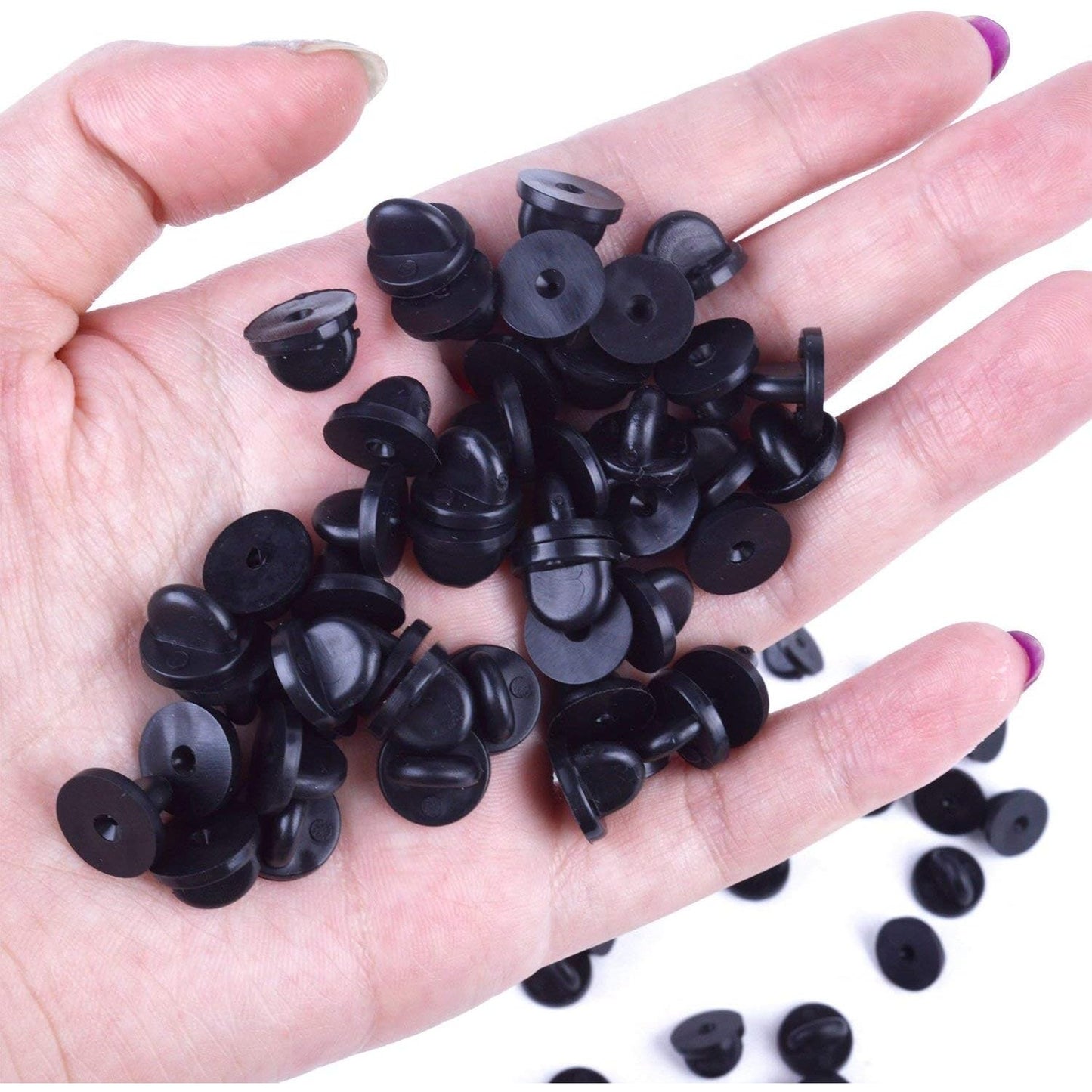 200pcs PVC Rubber Pin Backs/Pin Keepers for Tie Tack/Lapel Pin (Black Color)