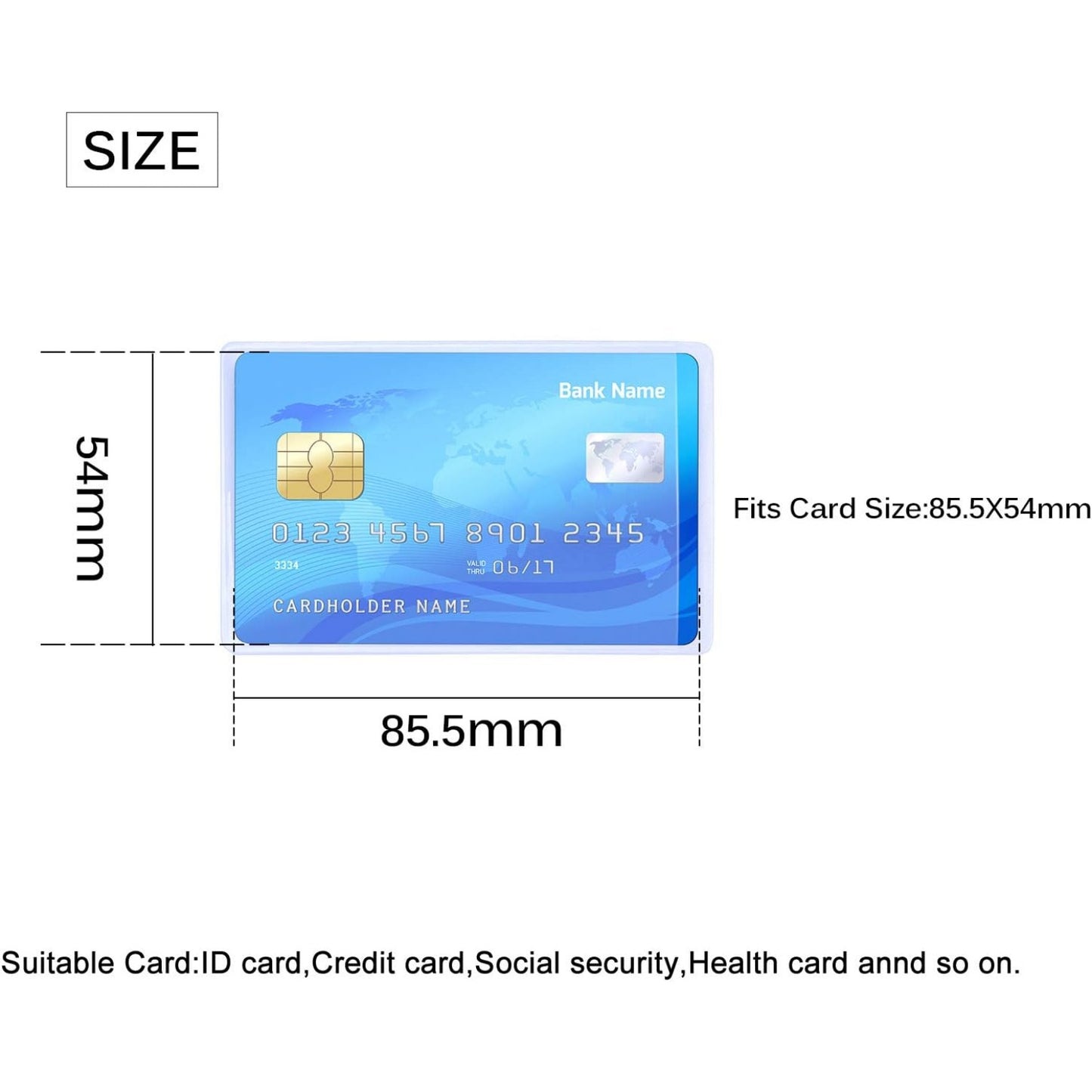 BronaGrand 20pcs Transparent Vertical ID Credit Card Holder Business Card Protector Sleeves