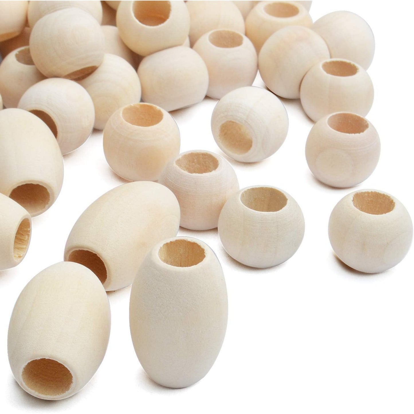 Natural Wooden Spacer Beads - 100pcs Large Hole Unfinished Tube Beads for DIY Handmade Decorations, Bracelets, Pendants & Crafts