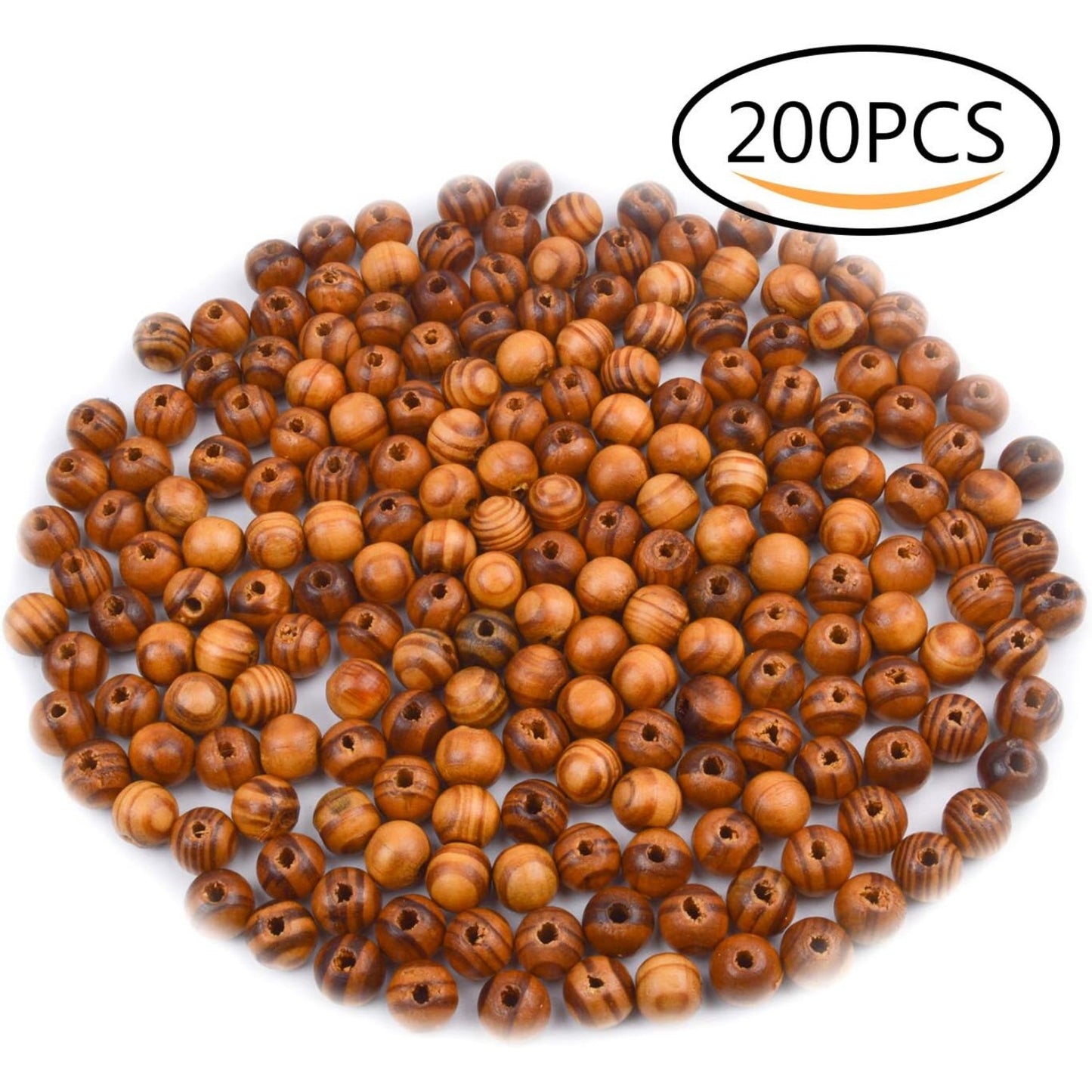 200pcs 10mm Wood Round Bead Natural Wood Spacer Beads Wooden Beads for Jewelry Making DIY