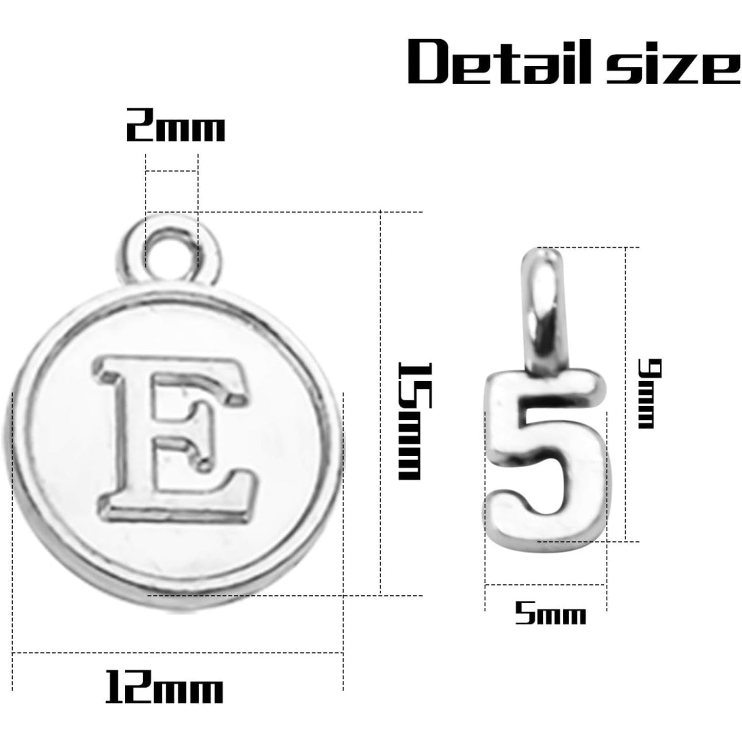 3 Sets (78pcs) Round Letter Charms 26 Alphabet A-Z Pendants and 5 Sets (50pcs) 0-9 Number Charms for Jewelry Making Crafts DIY