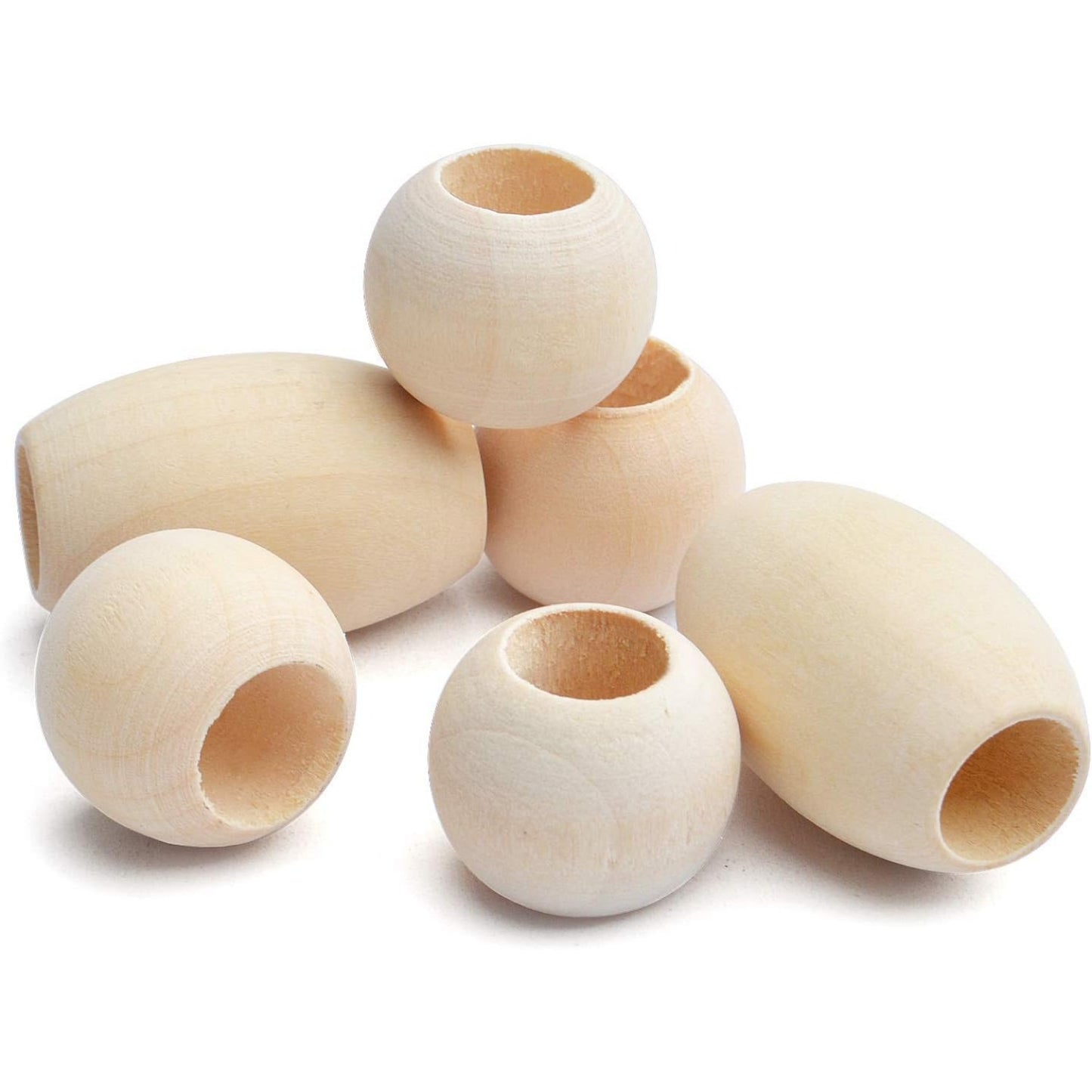 Natural Wooden Spacer Beads - 100pcs Large Hole Unfinished Tube Beads for DIY Handmade Decorations, Bracelets, Pendants & Crafts