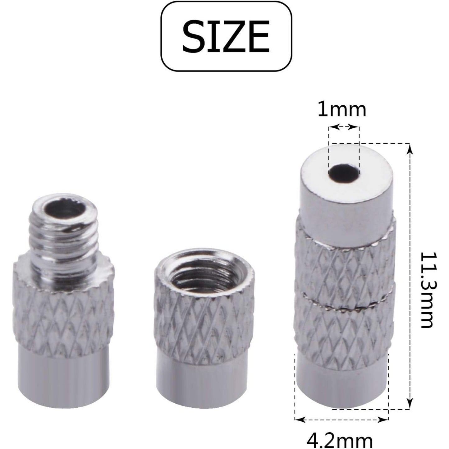 50pcs Brass Screw Clasps Barrel Clasps Cord End Caps Jewelry End Tips for Bracelet Necklace Making,Silver