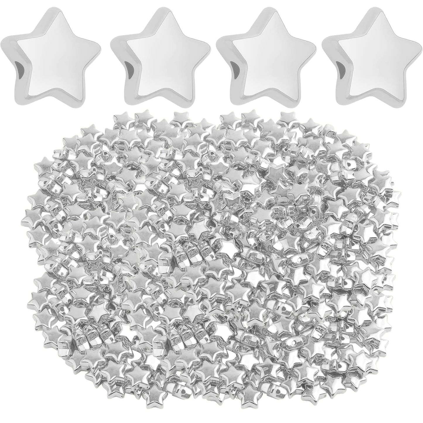 500 Pieces 15mm CCB Star Shape Spacer Beads Tiny Twinkle Star Loose Beads Spacer Charm Beads for DIY Crafts Bracelet Necklace Jewelry Making, 2 Colors