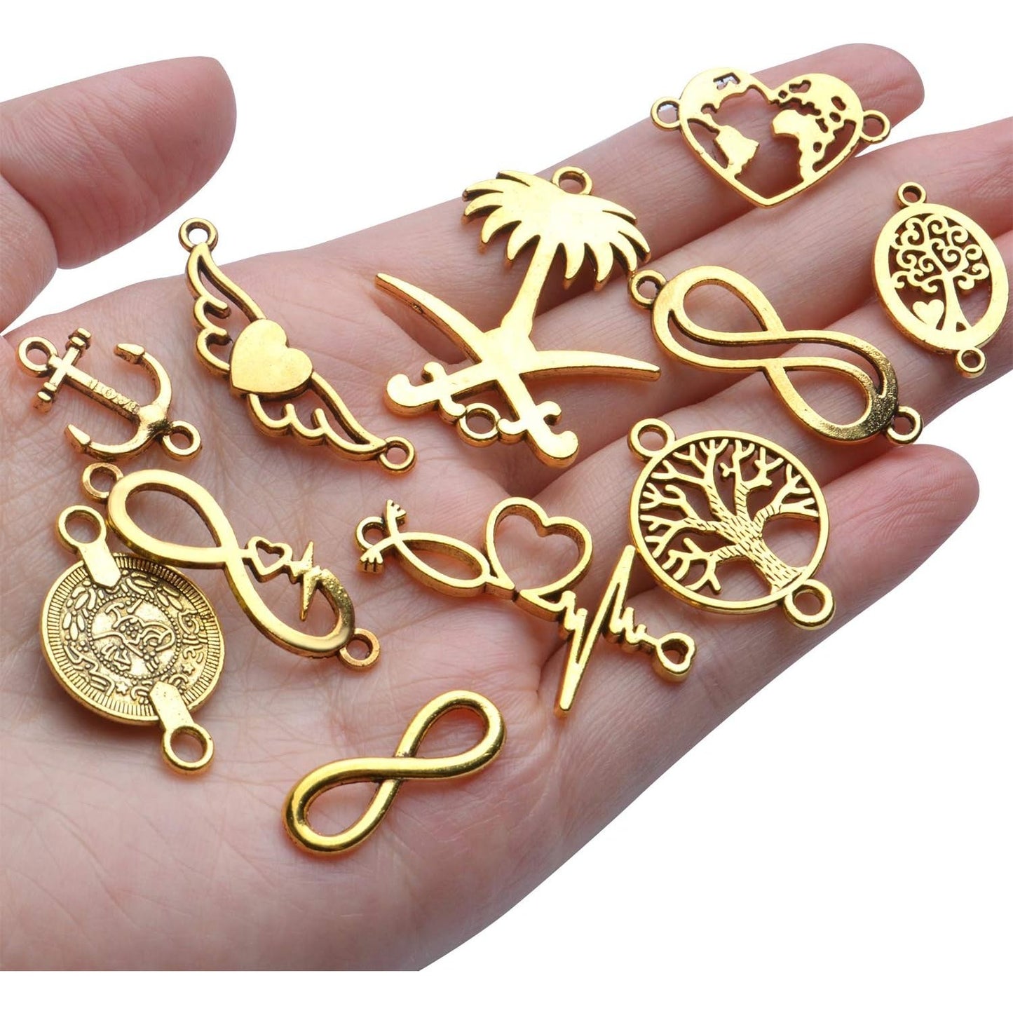 100g(40~70pcs) Mixed Connector Tree of Life Charms Infinity Symbol Pendants Beads Connector for DIY Necklace Bracelet Jewelry Making