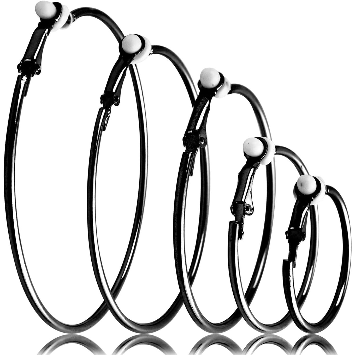 5 Pairs Gold Clip on Earrings Hoop Non Piercing Women Clip Earrings for Women, 5 Sizes
