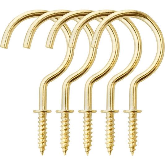 20 Pieces Screw in Ceiling Hooks,2.8 inches Metal Cup Hook Hangers for Hanging Plants,Kitchen (Gold)
