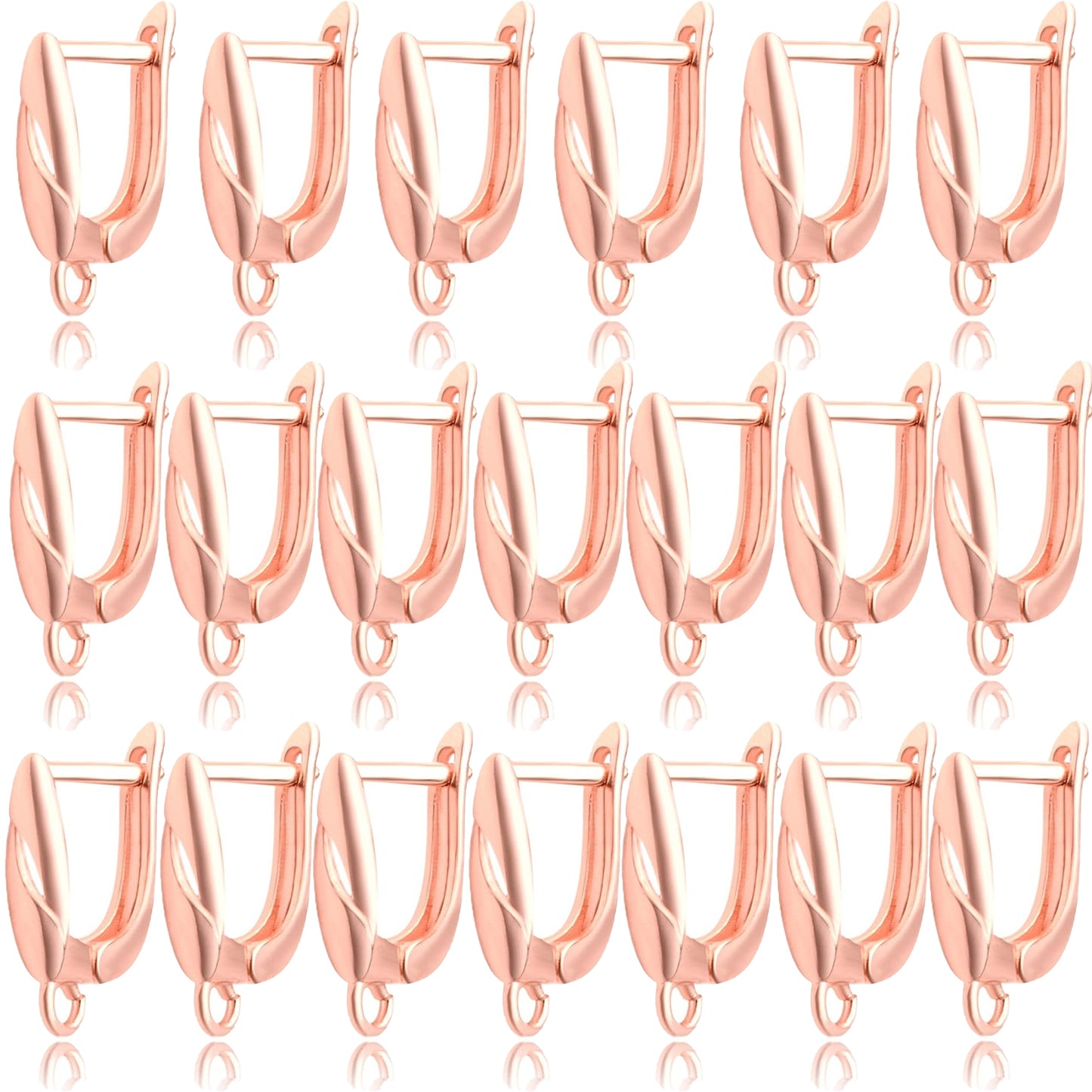 20pcs Brass French Earring Hooks Rectangle Round Shape Hypoallergenic Leverback Earrings Hooks Ear Wire with Open Loop Dangle Earrings for DIY Jewelry Making Supplies, 5 Colors