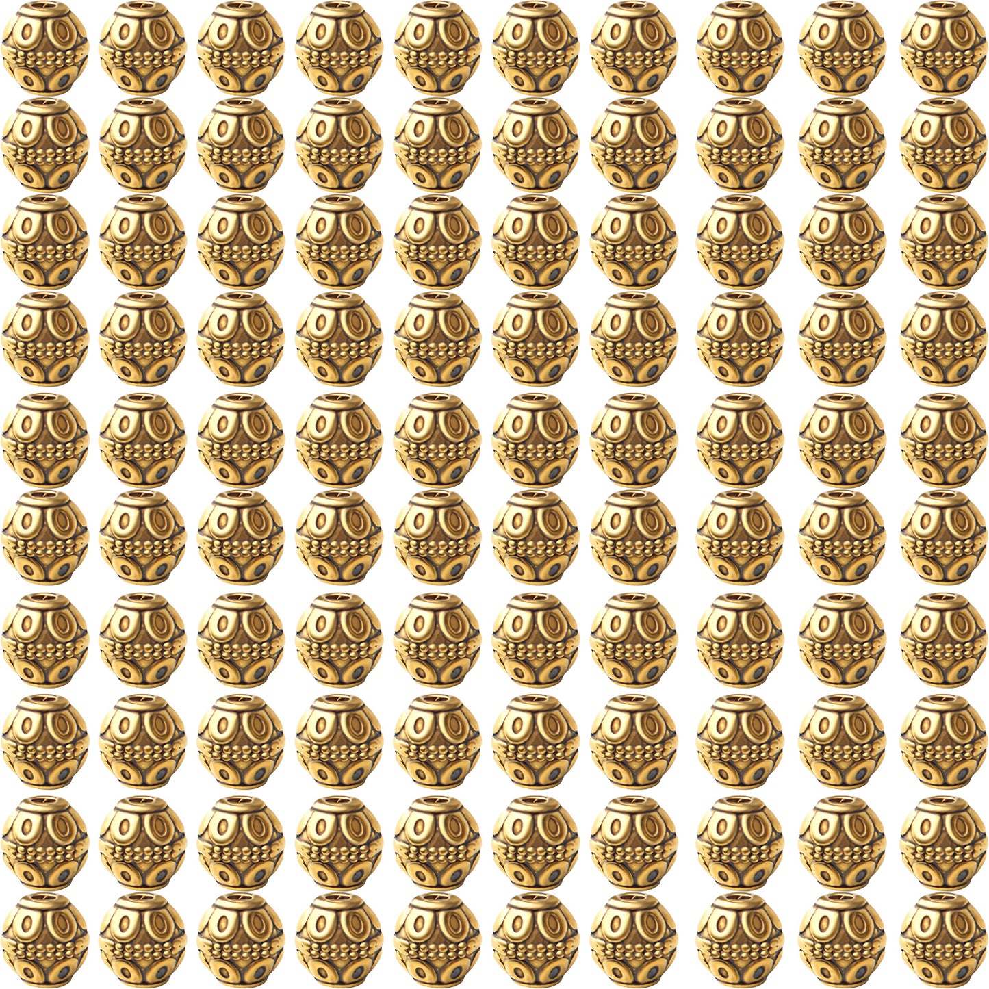 100pcs 8mm Tibetan Alloy Beads Spacers European Style Bicone Beads Oval Loose Spacers Jewelry Bead Charms DIY for Necklace Earring Bracelet Jewelry Making Supplies