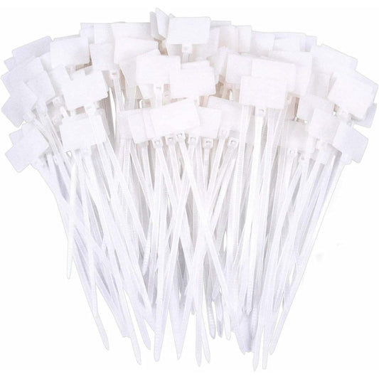 200 Pieces Nylon Cable Marker Ties,Self-locking Cord Tags Write on Ethernet Wire Zip Mark Tags Nylon Power Marking Label