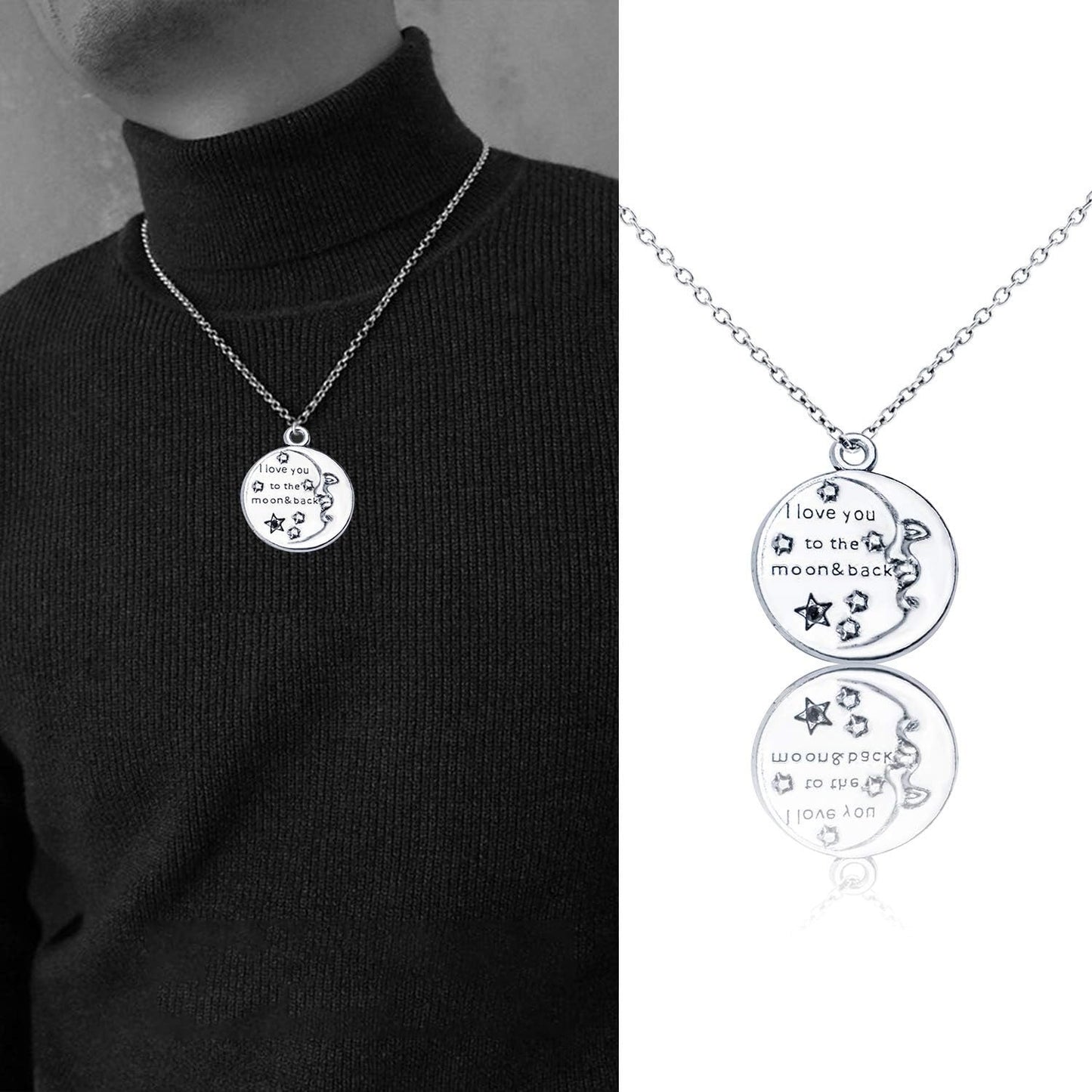 Inspirational Words Charms, 30pcs Lettering Saying Pendants (I LOVE YOU TO THE MOON&BACK) Charms Beads Jewelry Findings for DIY Necklace Bracelet