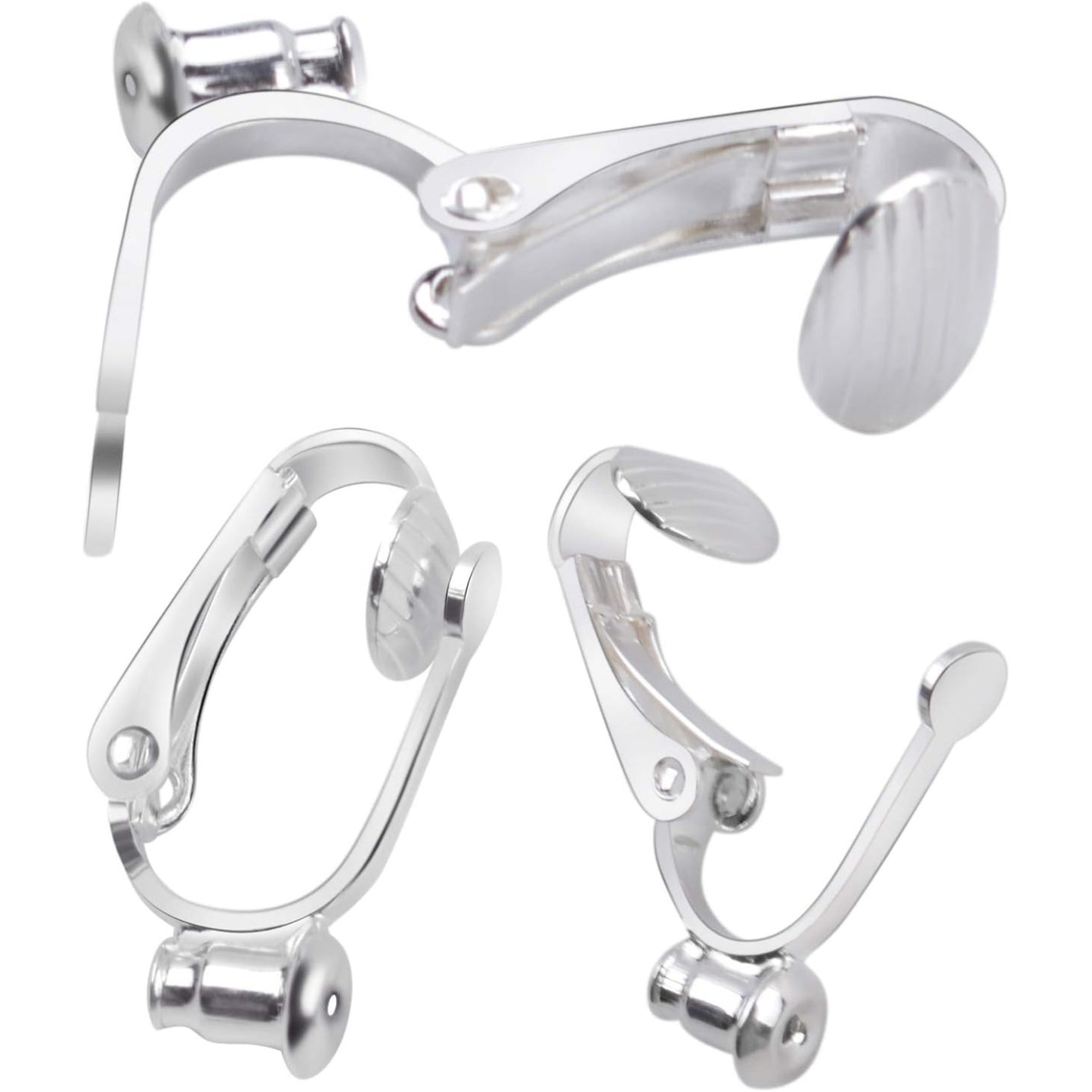 20 Pieces (10 Pairs) Stainless Steel Clip-on Earrings Converter Components with Post for Non-Pierced Ears DIY Earring - Turn Posts Into Clip-Ons