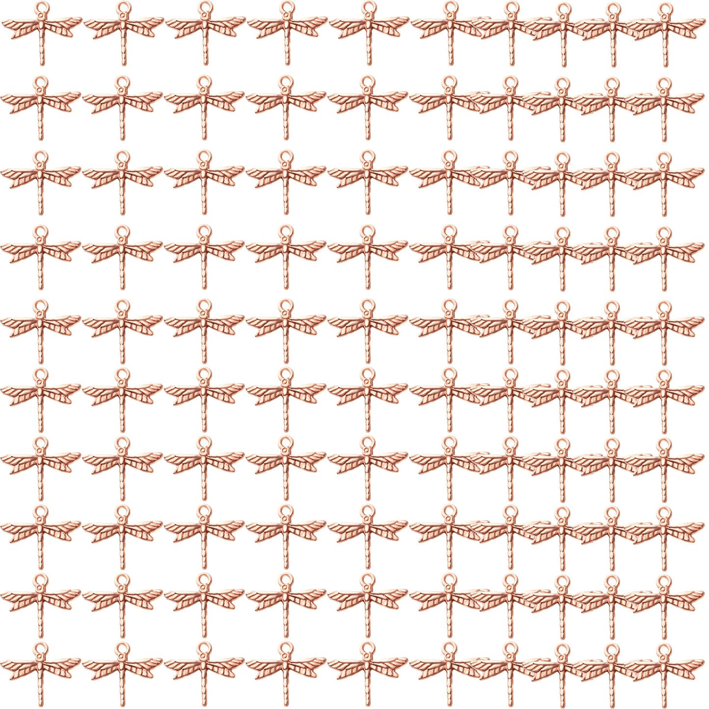 100pcs Dragonfly Charm Pendants Alloy Insects Charms Dragonfly Bead Charms for DIY Earrings Necklace Bracelet Jewelry Findings Making Accessory and Crafting,5 Colors