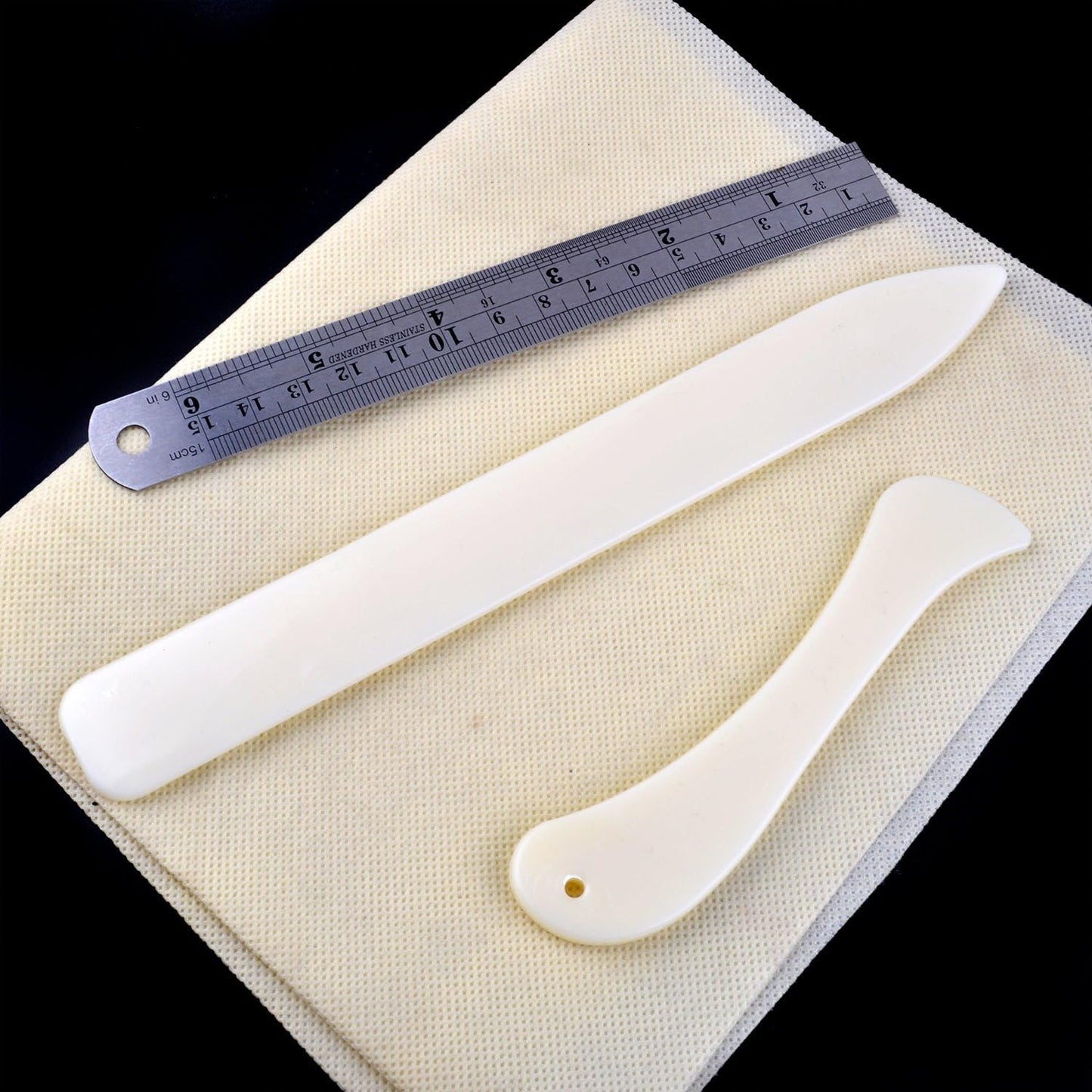 2 Pieces Bone Folder Paper Creaser Set Scoring Tool for Paper Crafts, Bookbinding, Card Making and Office Supplies