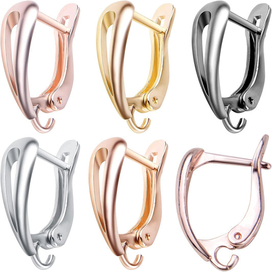 20pcs 5 Colors Round French Earring Hooks Hypoallergenic Brass Leverback Ear Wire Hooks with Open Loop for DIY Dangle Earrings Jewelry Making Christmas Party Anniversary Favor