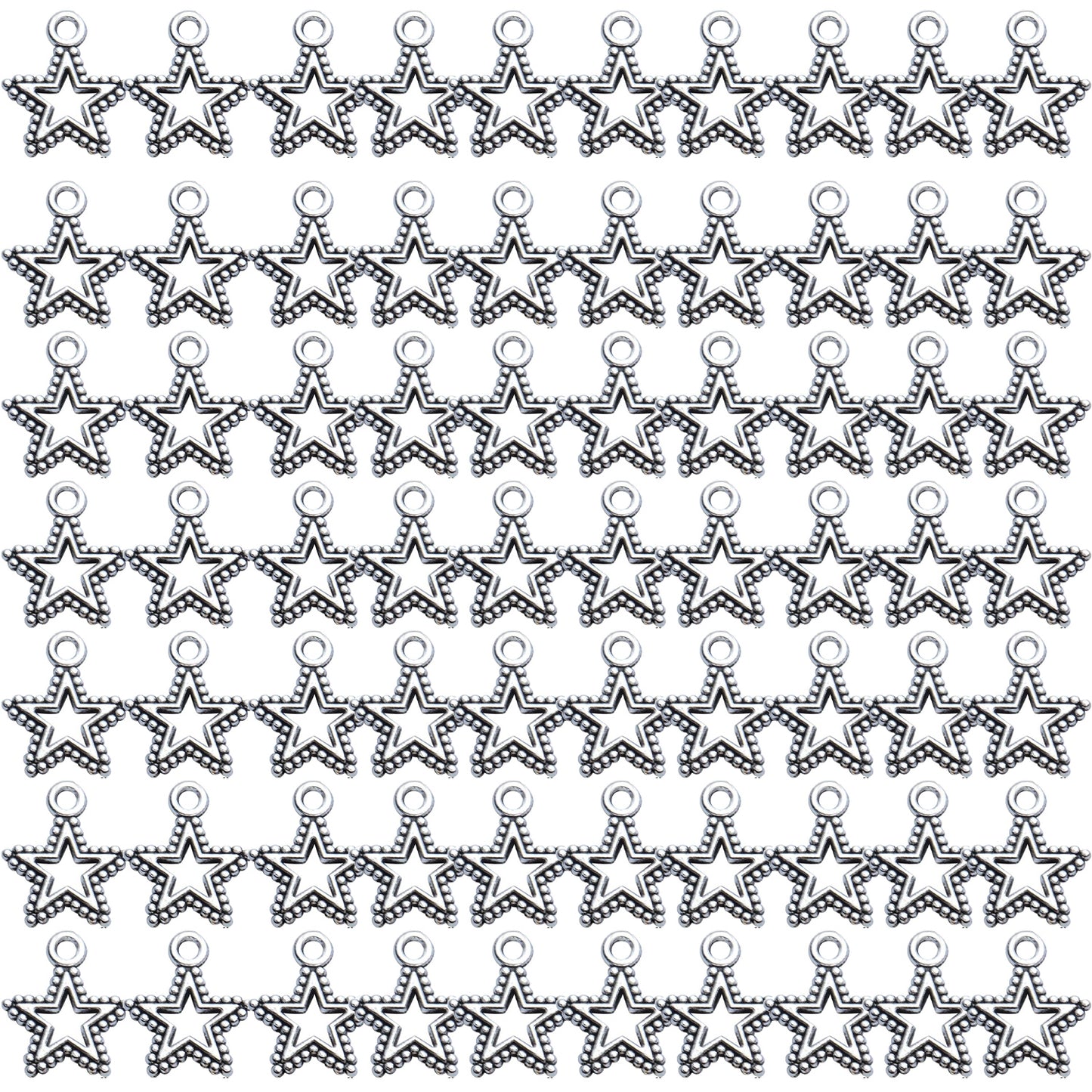 Star Pendant Charms,70pcs 17x15mm Hollow Star Charms Tibetan Alloy Star Pendants Little Star Dangle Charms Jewelry Making Accessories for Earrings Necklace Bracelet Crafts,7 Colors