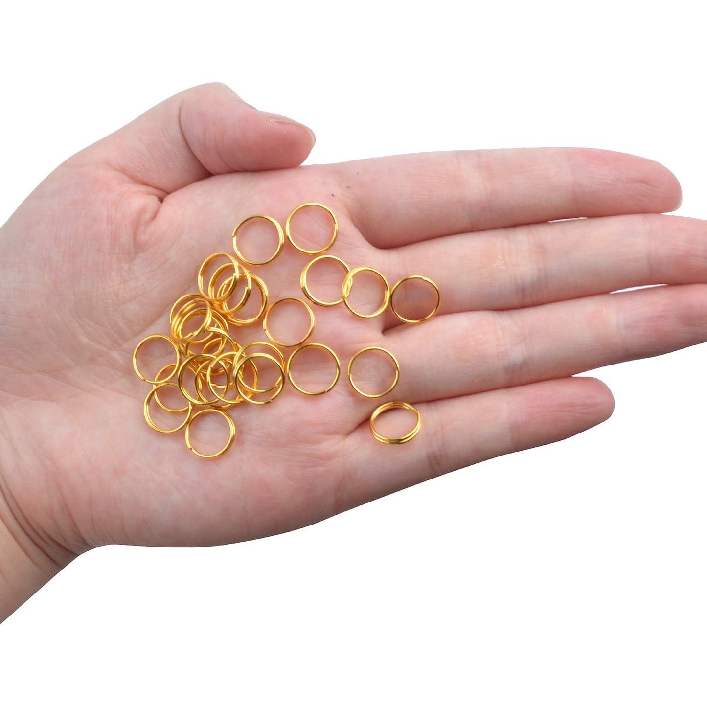 BronaGrand 200 Pieces Small Gold Key Chain Rings Split Ring Key Chains for Keys Organization,10mm Diameter