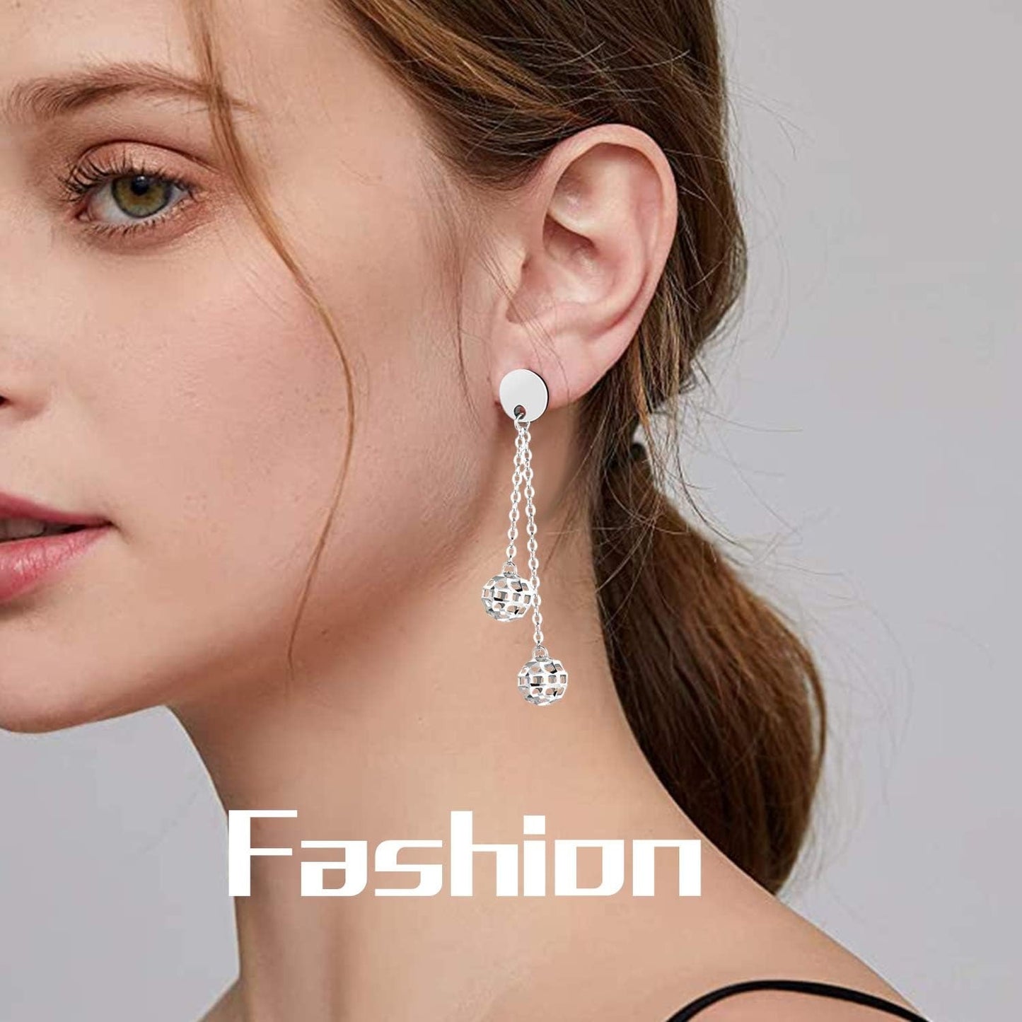 Earring Studs for Jewelry Making, 50pcs Stainless Steel Earring Studs Hypoallergenic Earring Posts DIY Flat Pad Blank Studs with Loop for Earring Making Findings