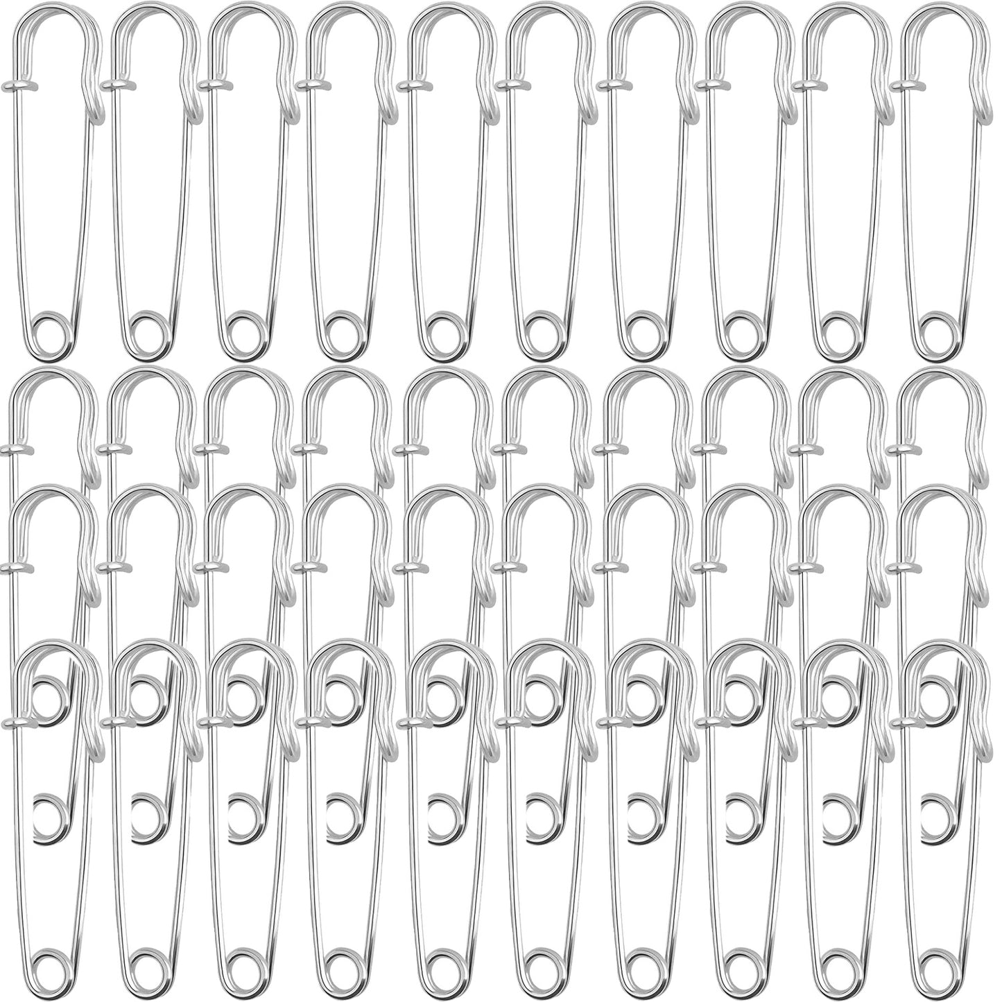 40pcs 5 cm / 2 Inch Metal Large Safety Pins Heavy Duty Blanket Pins Extra Sturdy Safety Pins Bulk for Clothes Blankets Skirts Crafts Kilts Towels Sheets, 4 Colors