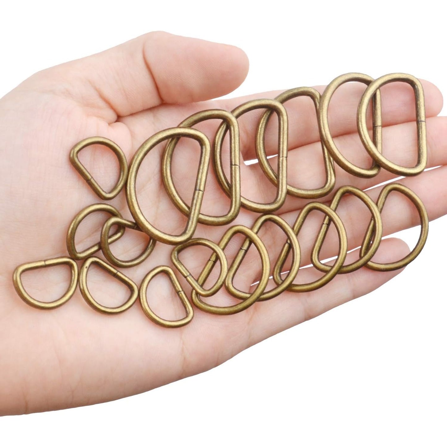 100pcs Multi-Purpose Metal D Rings Semi-Circular D Rings Hardware DIY Accessories for Bags Pet Collars Chain Bags,1/2inch,3/4inch and 1 inch