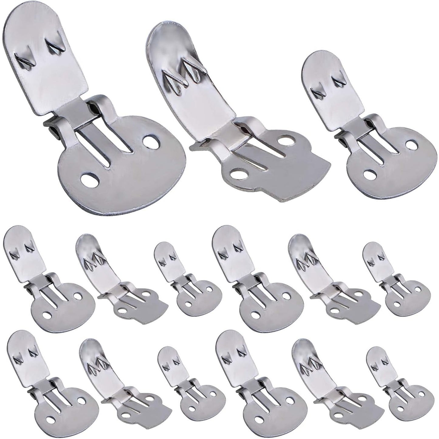 24 Pieces Stainless Steel Shoe Clips Foldable Flat Blank Shoe Buckle Clips Embellishments Accessories for DIY Craft Projects Shoes Decoration, 3 Sizes