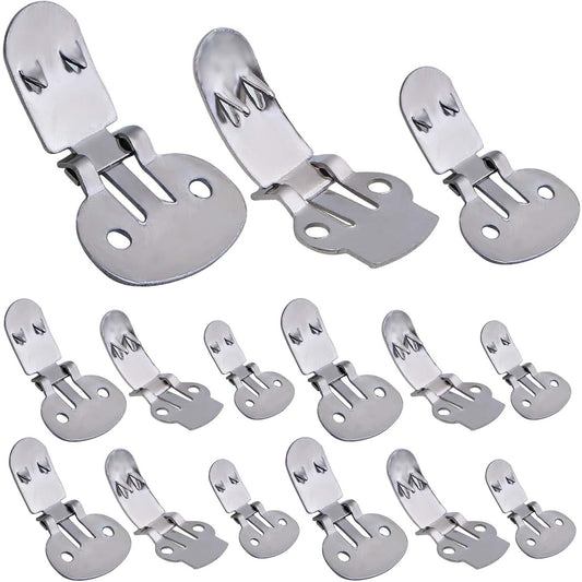 24 Pieces Stainless Steel Shoe Clips Foldable Flat Blank Shoe Buckle Clips Embellishments Accessories for DIY Craft Projects Shoes Decoration, 3 Sizes