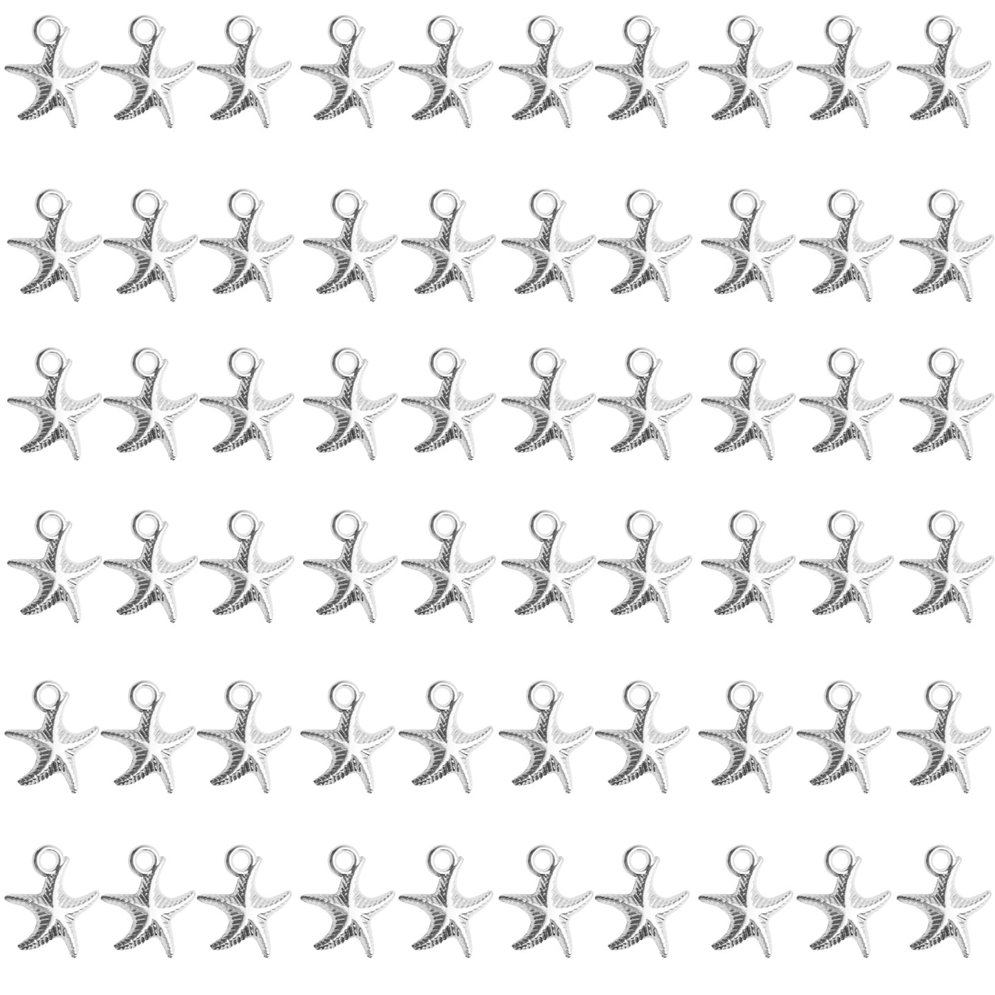 60pcs Antique Starfish Charms Sea Animal Charm Pendant Jewelry Making Accessories for DIY Necklace Bracelet Keychain