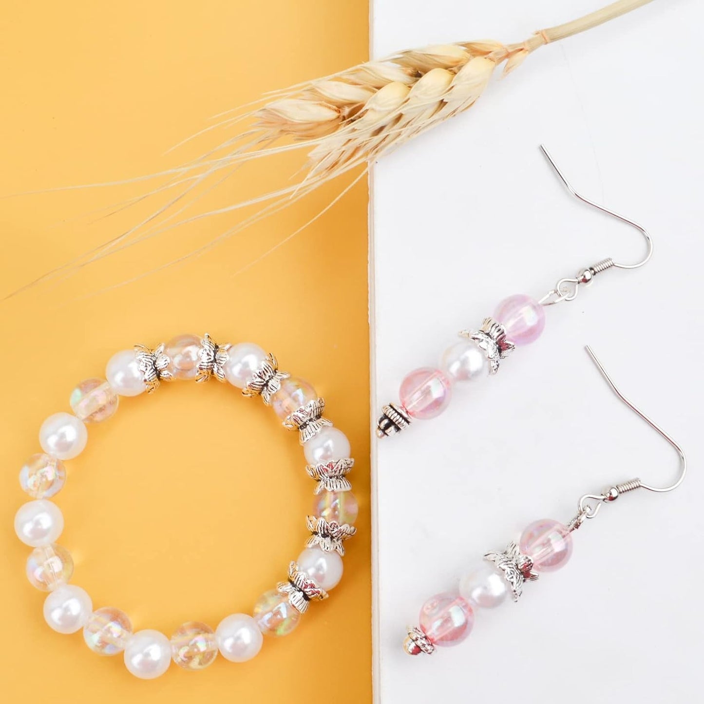 Lotus Form 60PCS Double End Flower Bead Spacer Caps, Antique Alloy Jewelry Caps for Bracelet, Necklace, Earring Crafts Making