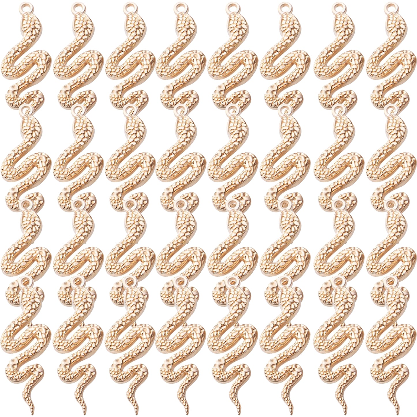 32pcs Snake Charms - Alloy Cobra Pendant for Bracelets Necklaces DIY Jewelry Craft Making Supplies, 4 Colors