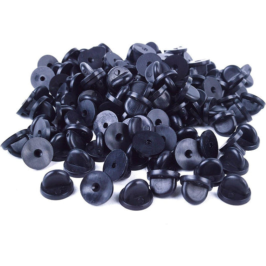 200pcs PVC Rubber Pin Backs/Pin Keepers for Tie Tack/Lapel Pin (Black Color)