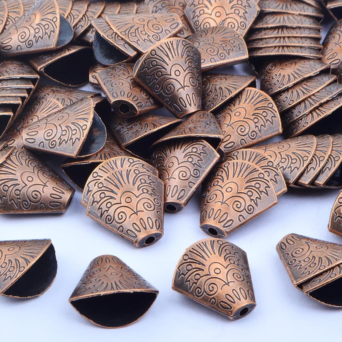 Bead Caps Making, 100pcs Tibetan Style Trumpet Bead Caps Antique Bead Cone Caps Alloy Bead End Caps Tassel End Cap for Bracelet Necklace Earring Jewelry Making Crafts