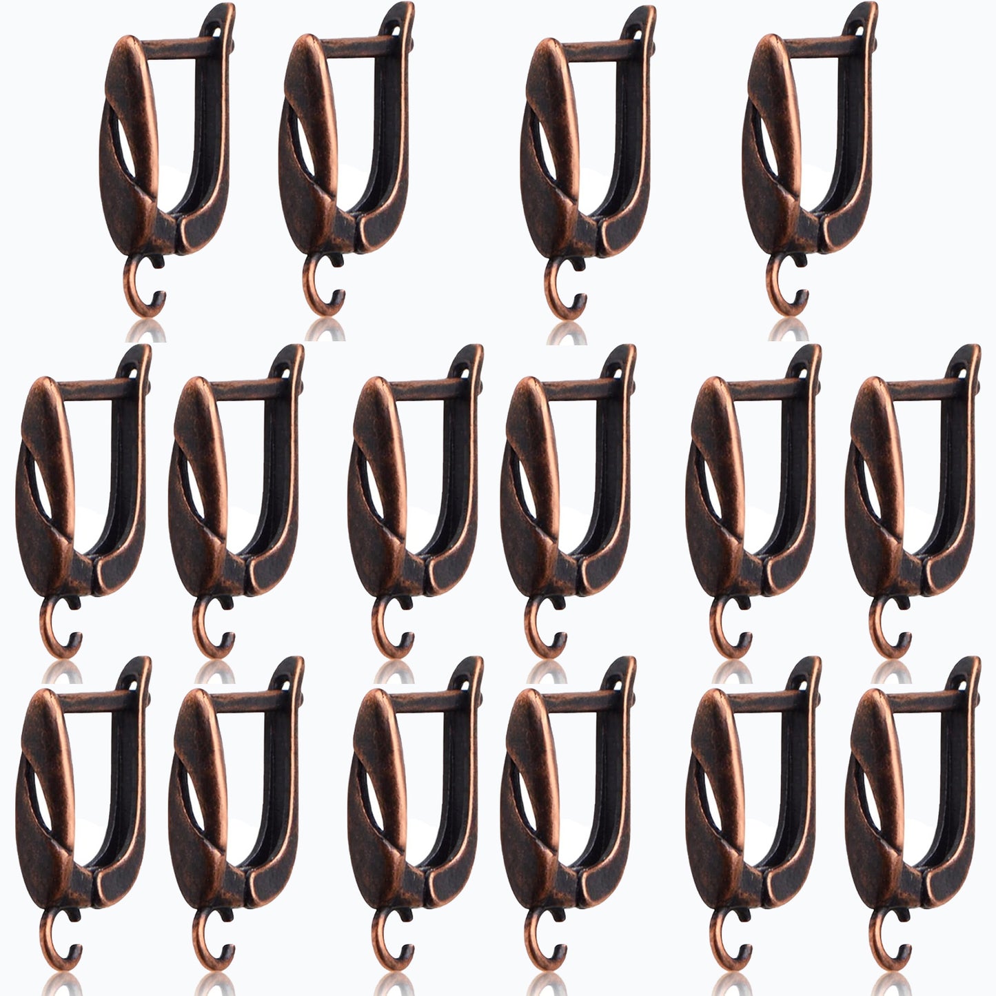16pcs 8 Colors Rectangle French Earring Hooks Hypoallergenic Brass Leverback Earring Hooks Ear Wire with Open Loop for DIY Earrings Design Jewelry Making Accessories