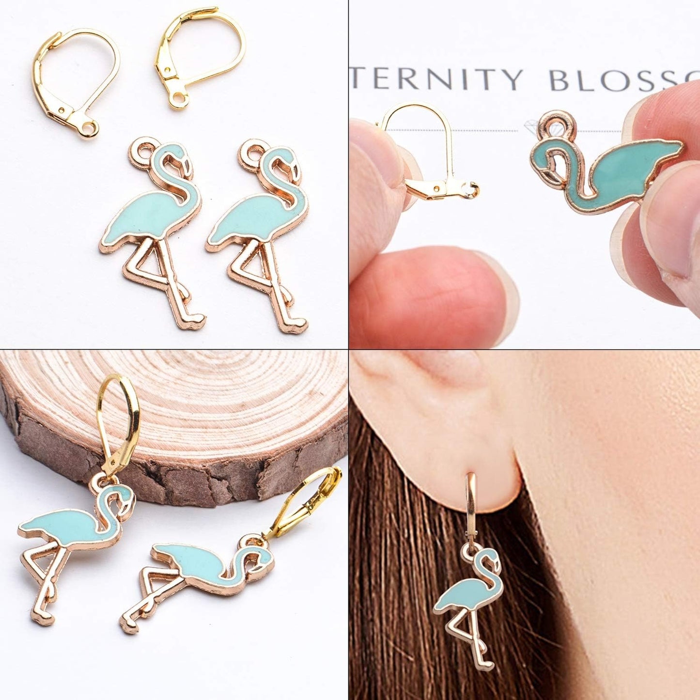 Earrings Hooks Leverback, 60pcs Leverback Earring Hooks Earwires Open Loop French Style for Earring Jewelry Making, Antique Bronze, White Gold, Silver, Gold, KC Gold, Rosegold