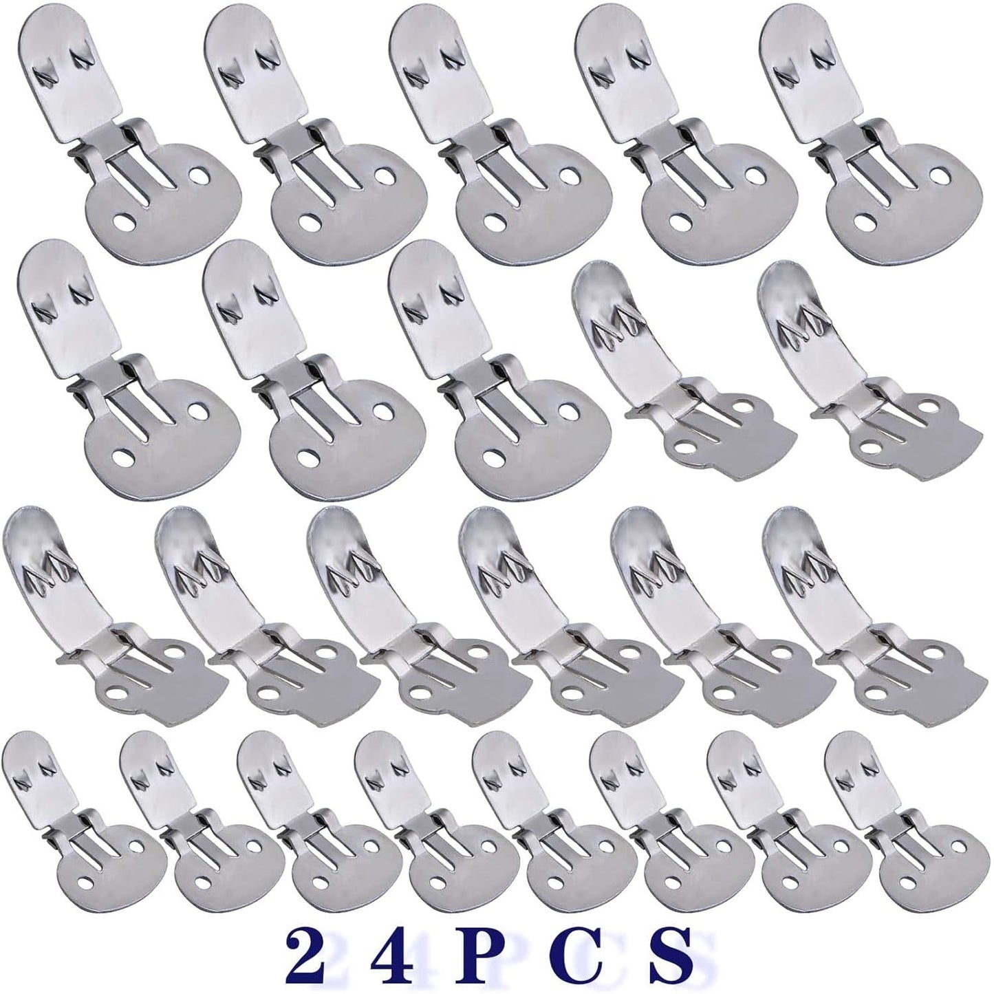24 Pieces Stainless Steel Shoe Clips Foldable Flat Blank Shoe Buckle Clips Embellishments Accessories for DIY Craft Projects Shoes Decoration, 3 Sizes