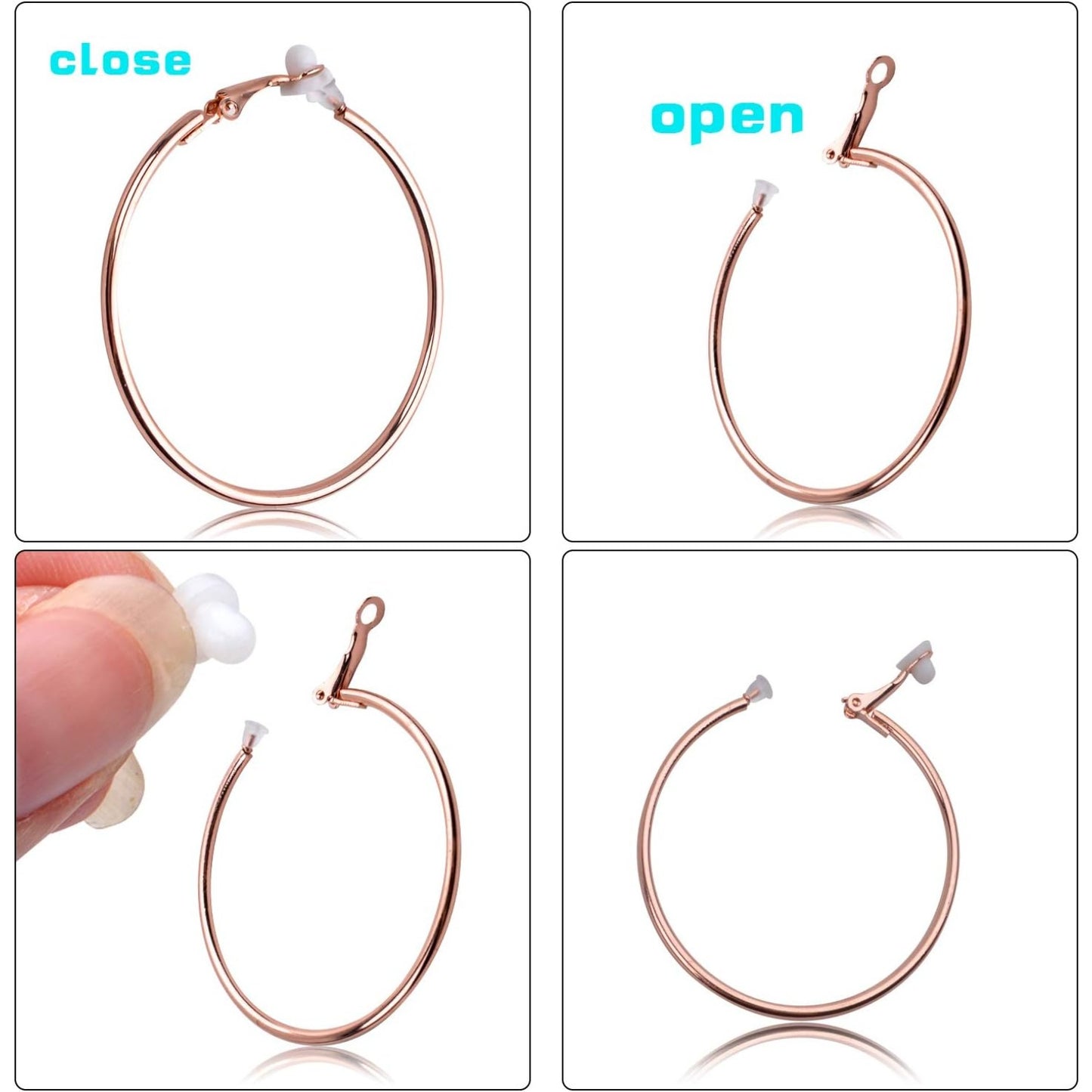 5 Pairs Gold Clip on Earrings Hoop Non Piercing Women Clip Earrings for Women, 5 Sizes